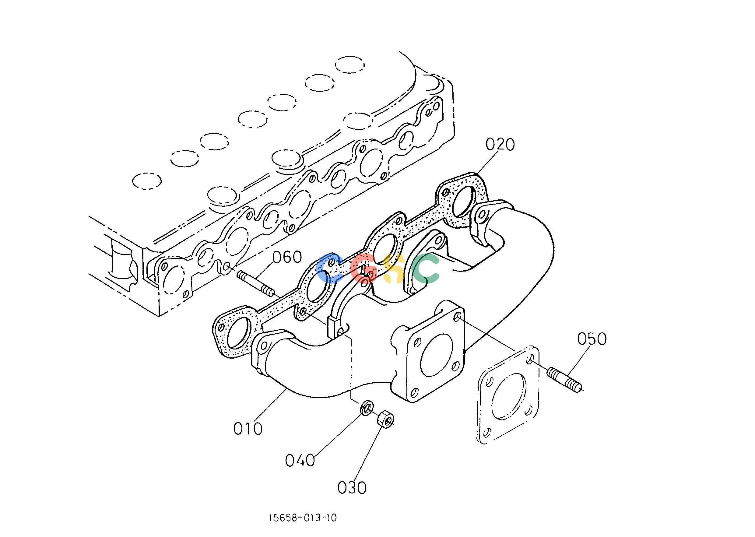 久保田零件查询T01400 EXHAUST MANIFOLD ENGINEEPC Kubota online
