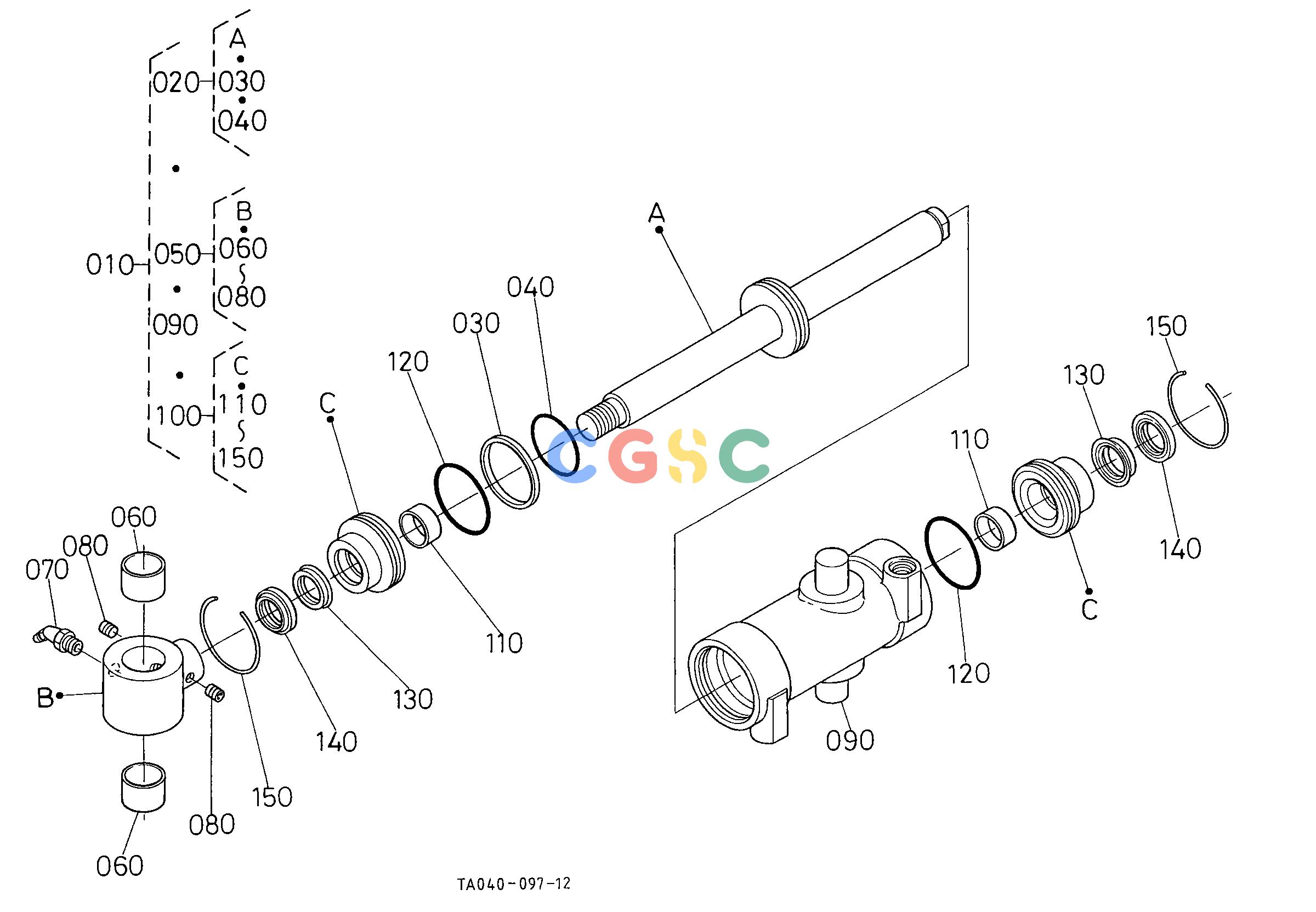 久保田零件查询H11500 STEERING CYLINDER [COMPONENT PARTS] STEERINGEPC Kubota online