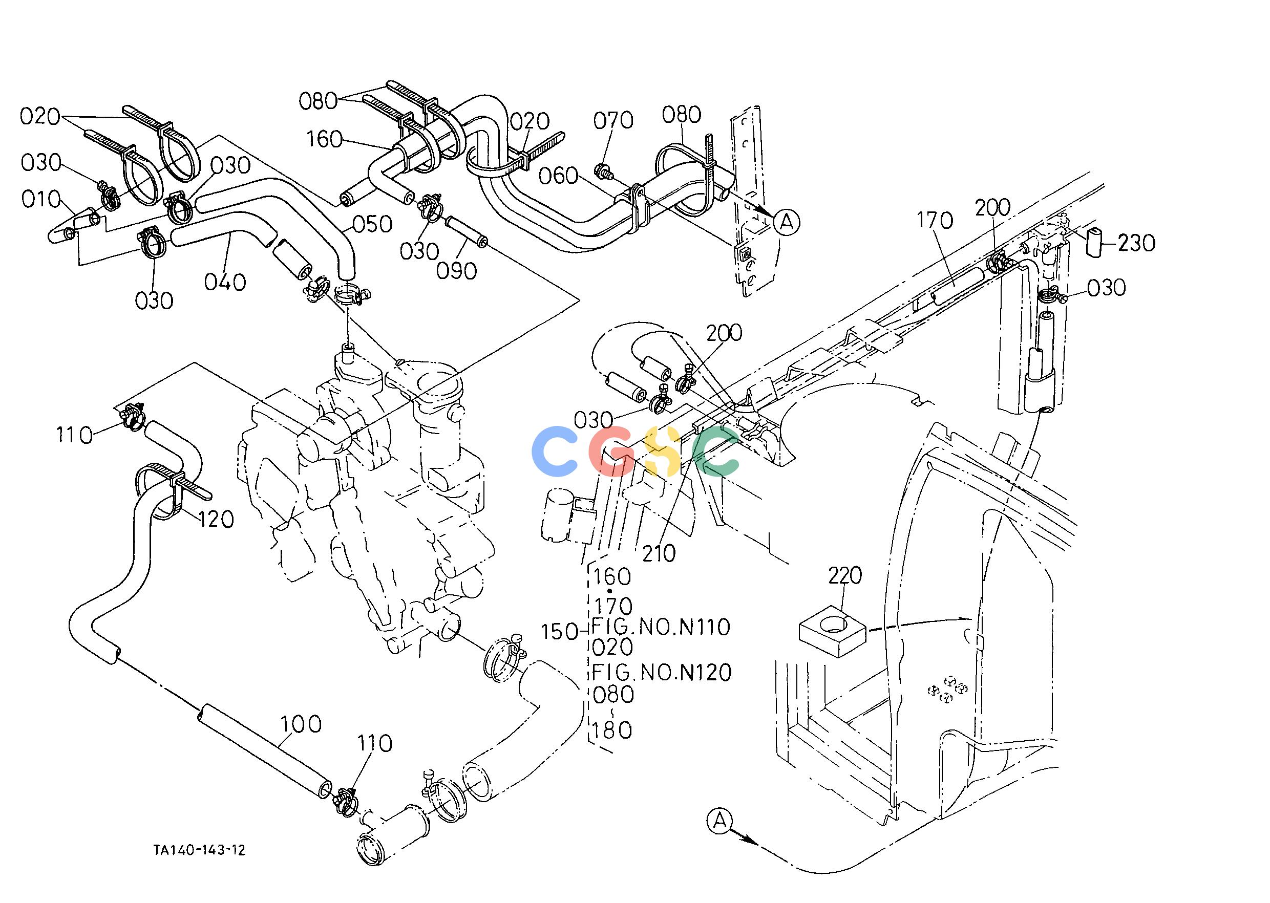 久保田零件查询N11500 HEATER HOSE [CAB TYPE] AIR CONDITIONEREPC Kubota online