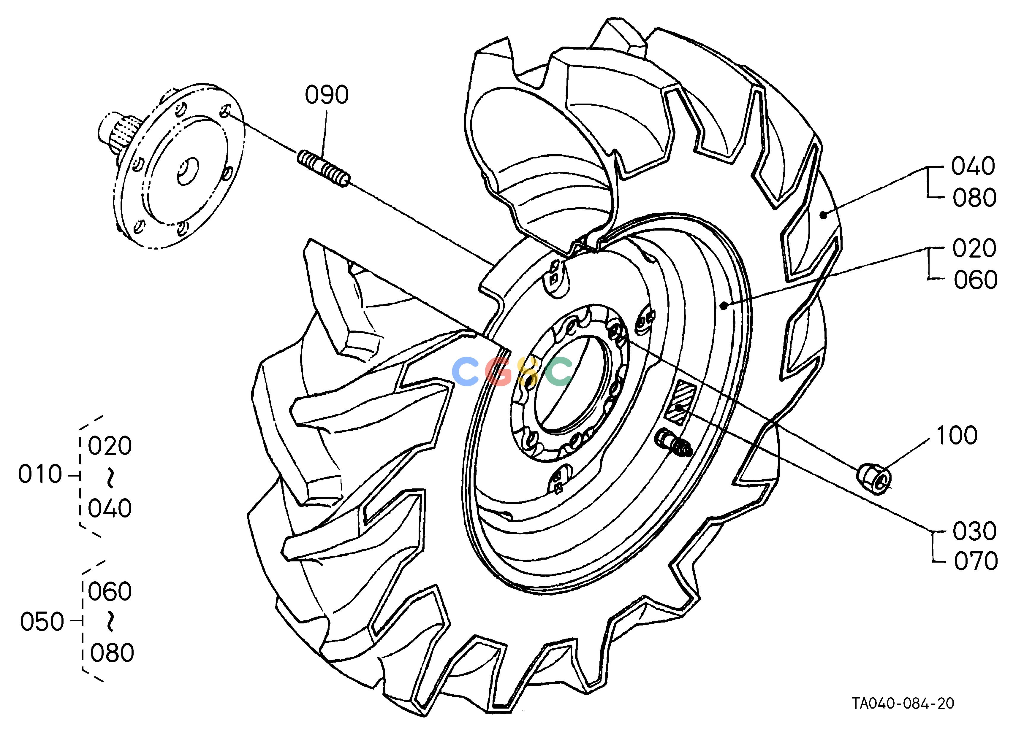 久保田零件查询P10109 FRONT WHEEL (8-16) FRONT WHEEL/REAR WHEELEPC Kubota online