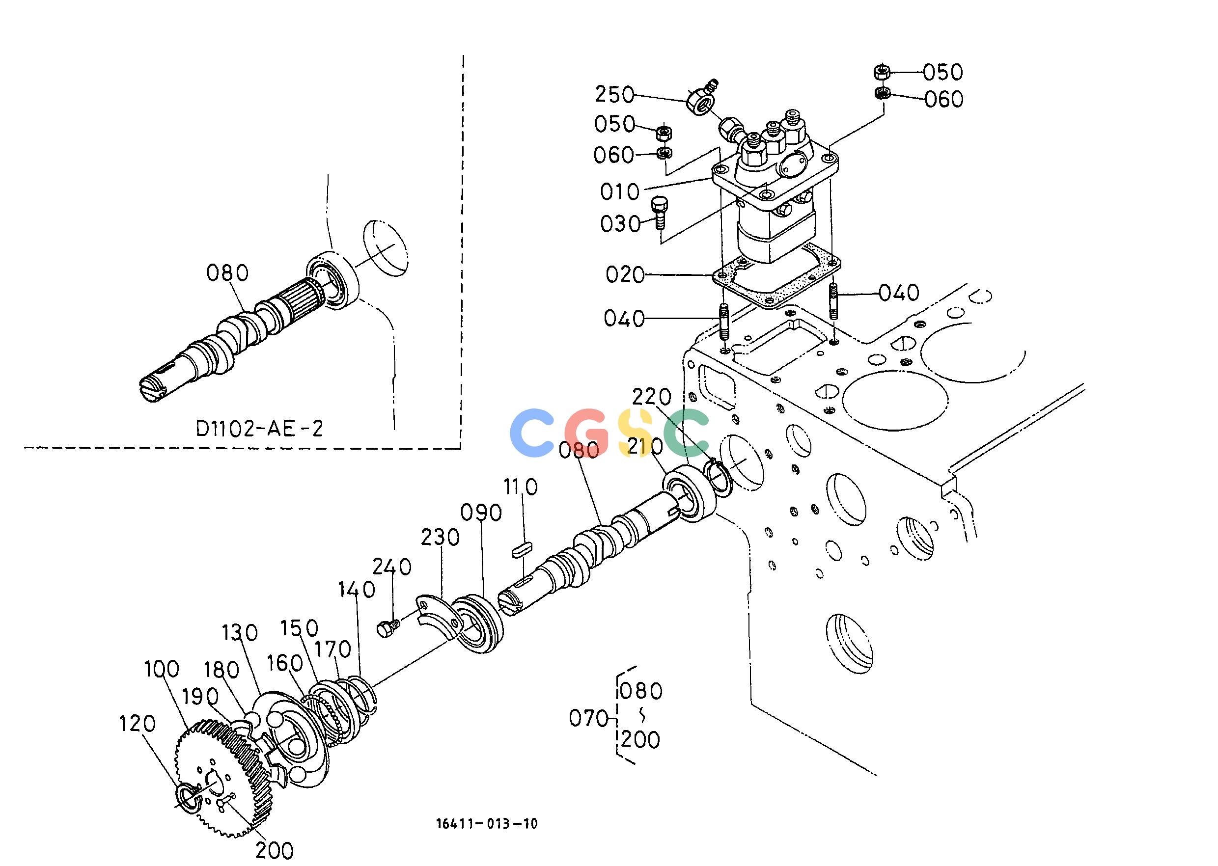 久保田零件查询T02000 INJECTION PUMP AND FUEL CAMSHAFT ENGINEEPC Kubota online