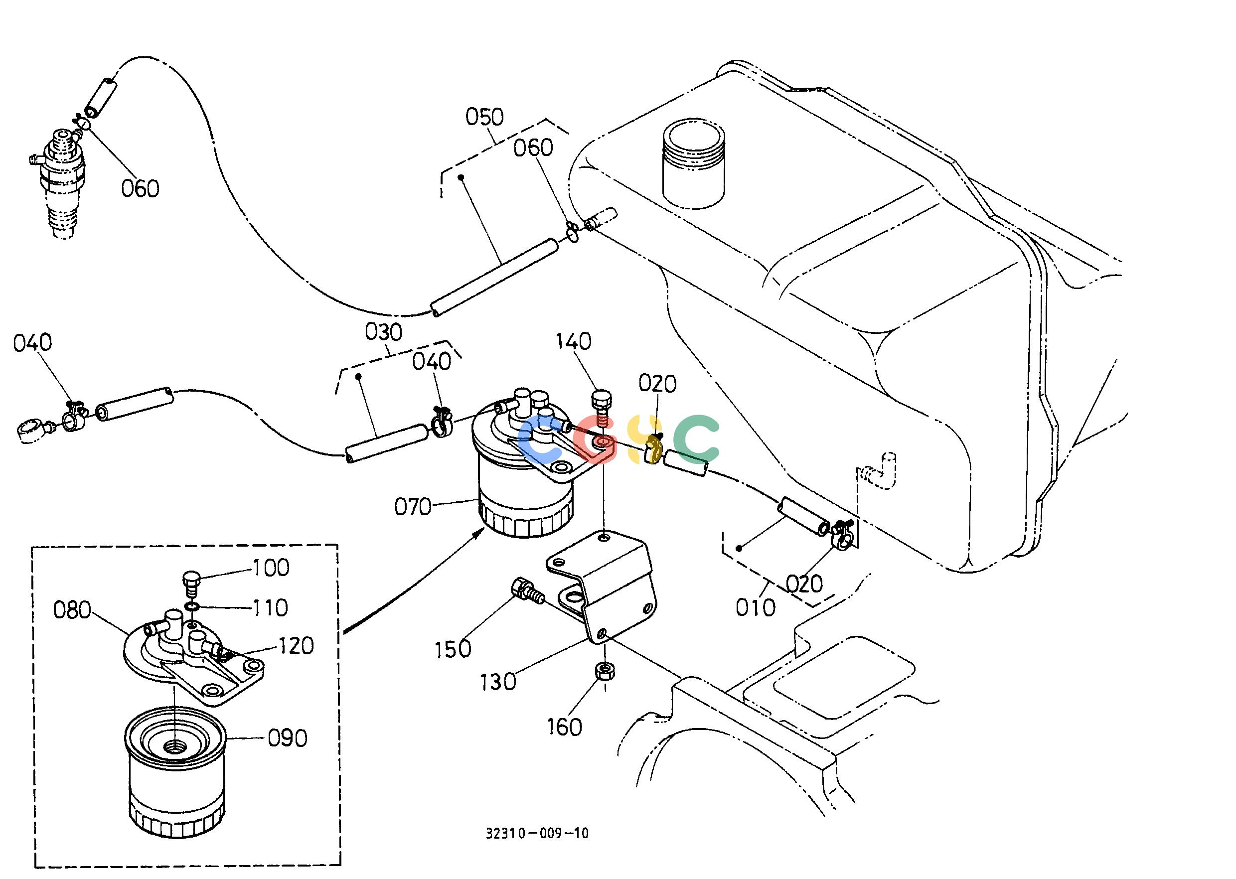 久保田零件查询T02800 FUEL FILTER AND FUEL PIPE FUEL SYSTEMEPC Kubota online