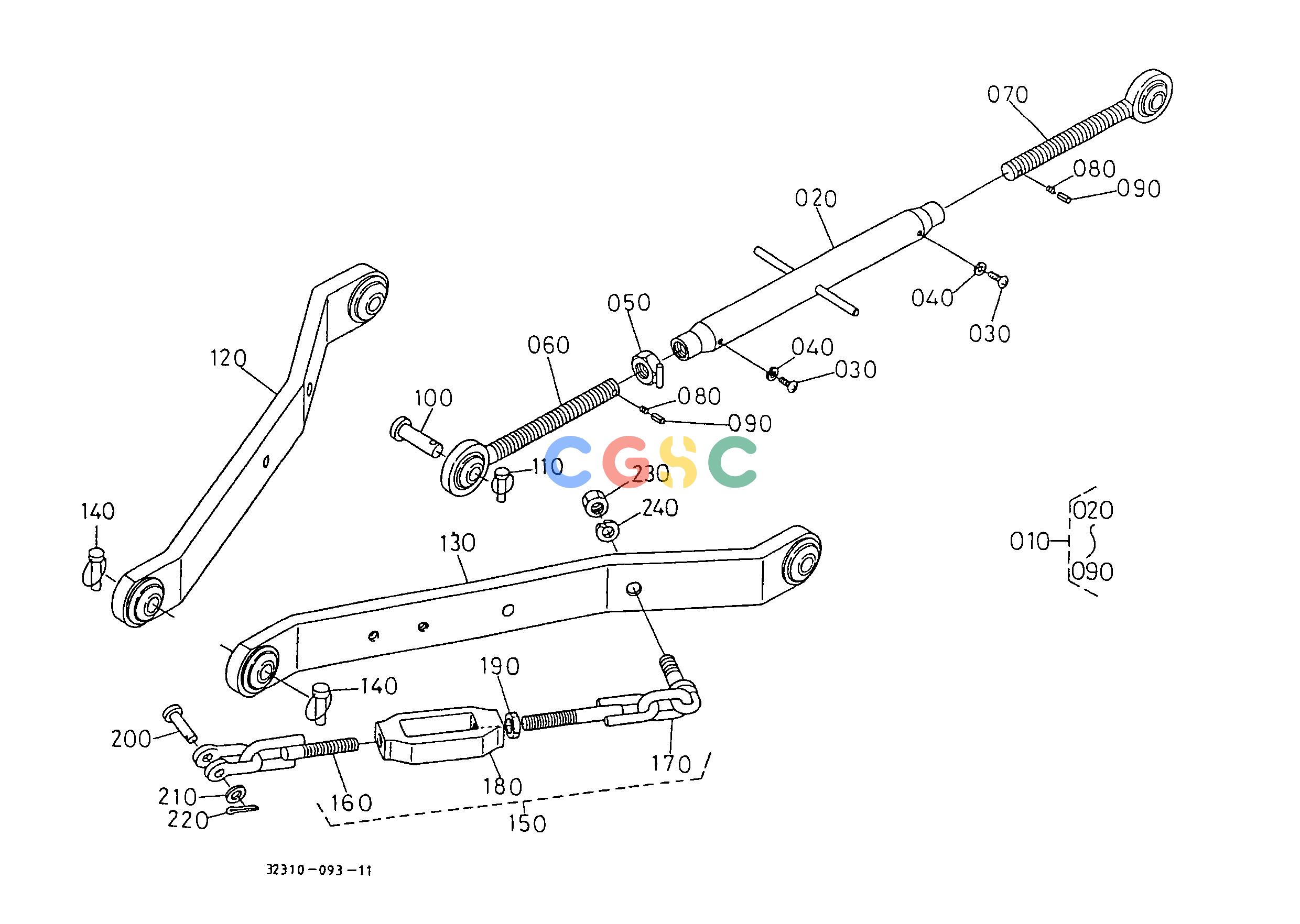 久保田零件查询T09601 3-POINT LINKAGE 1 (LOWER LINK AND TOP LINK) [A] [CA] HYDRAULIC SYSTEMEPC Kubota online