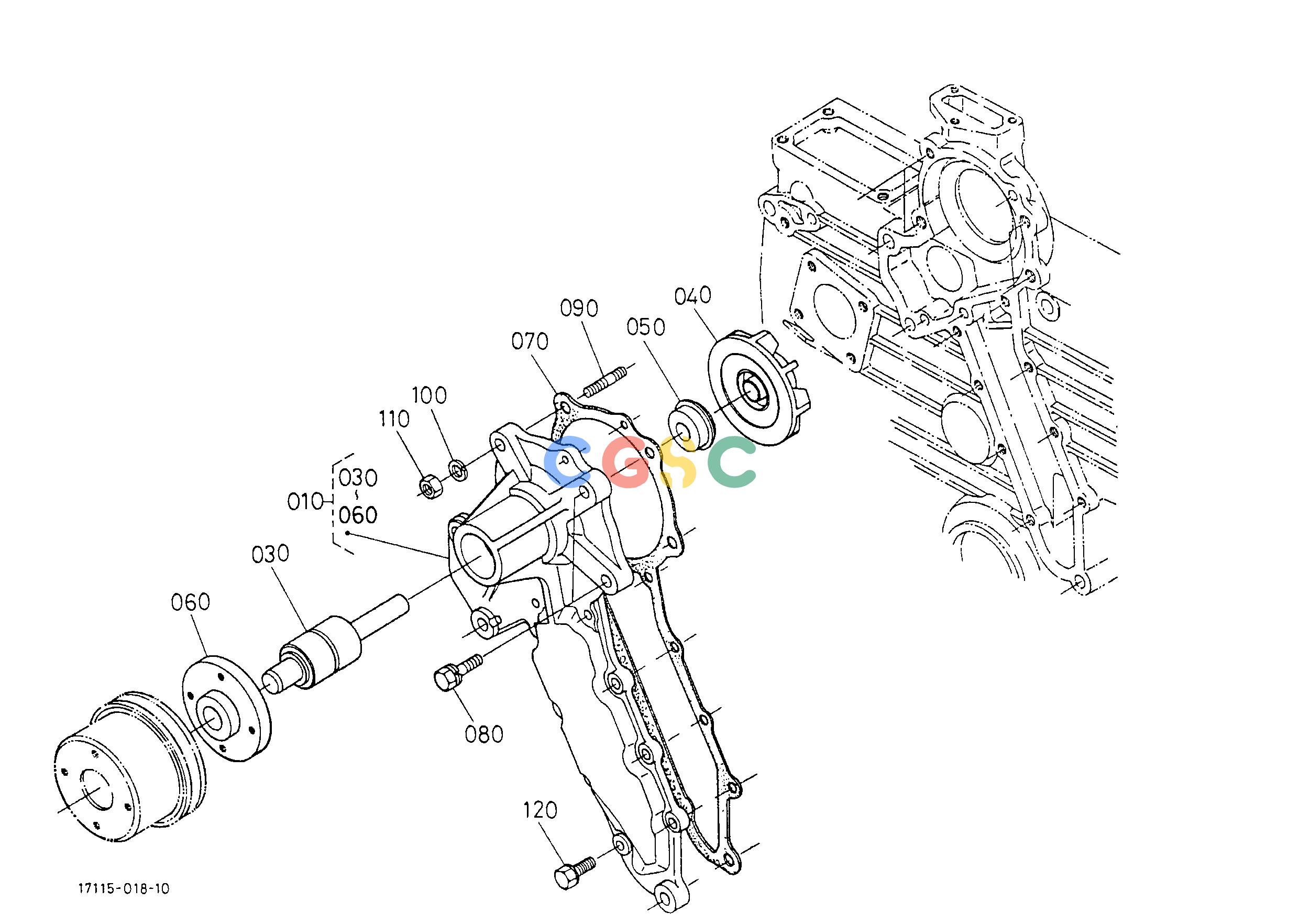 久保田零件查询T01801 WATER PUMP ENGINEEPC Kubota online