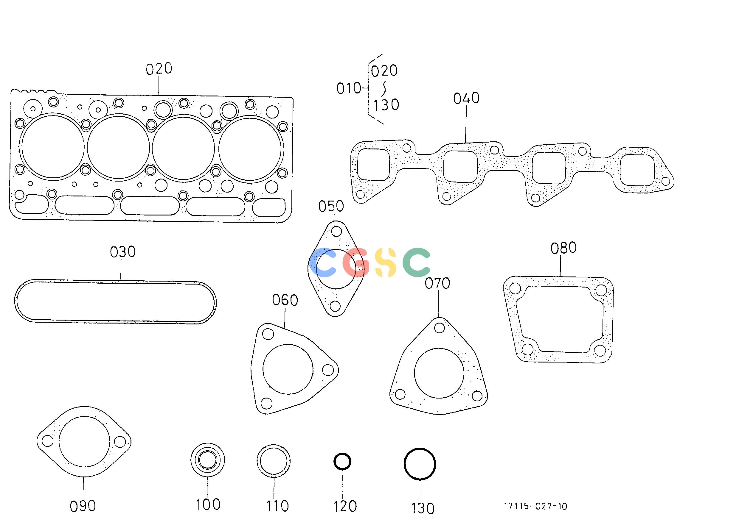 久保田零件查询T02601 UPPER GASKET KIT ENGINEEPC Kubota online