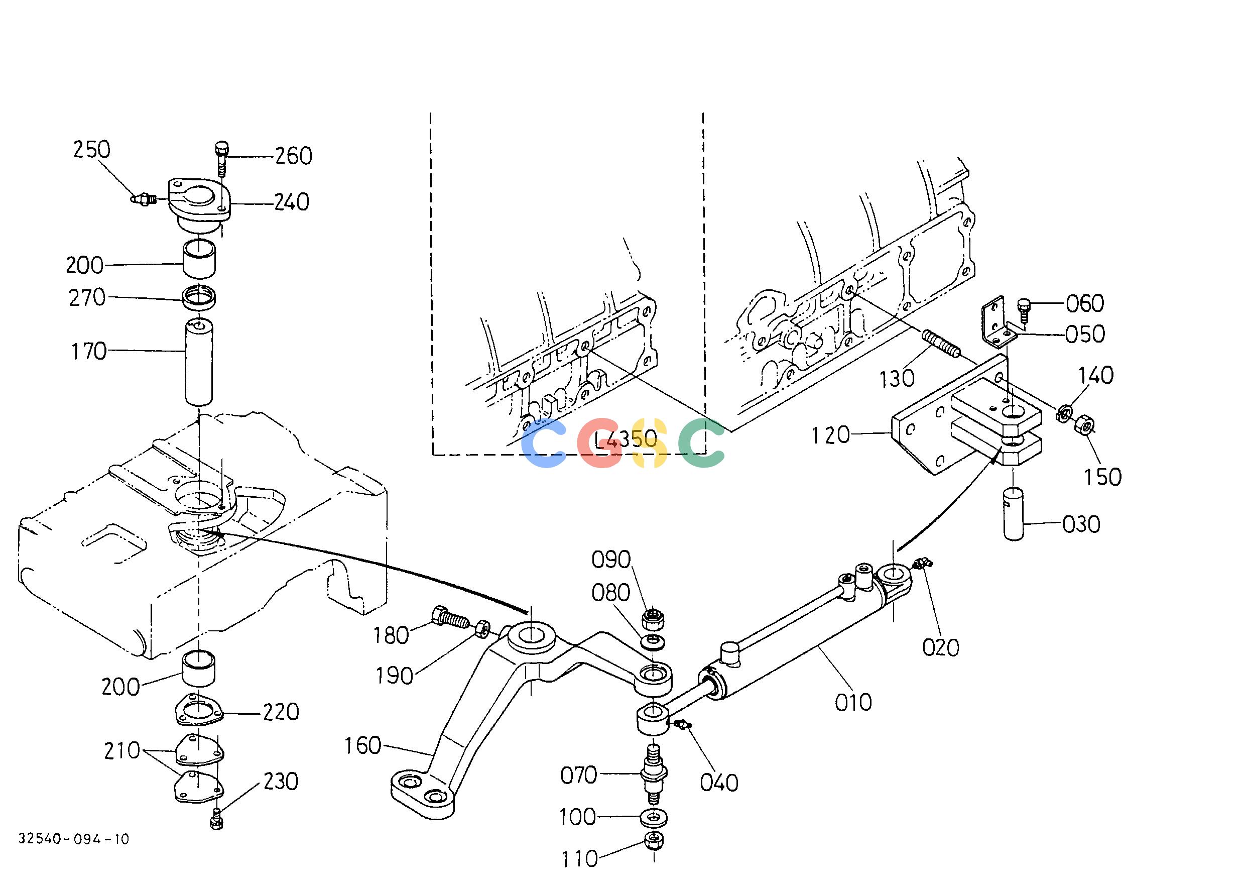 久保田零件查询T09601 STEERING CYLINDER STEERINGEPC Kubota online