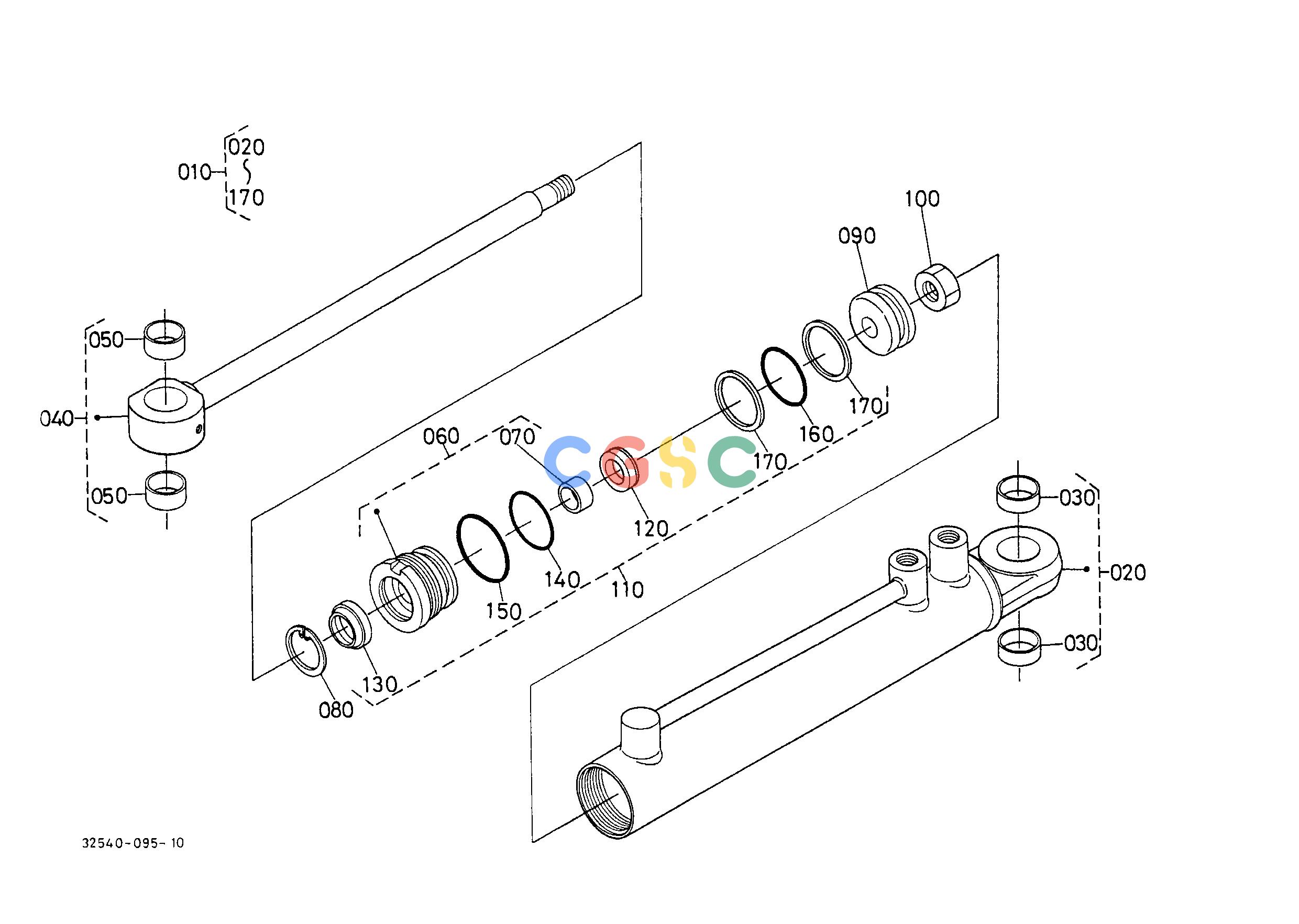 久保田零件查询T09700 STEERING CYLINDER [COMPONENT PARTS] STEERINGEPC Kubota online