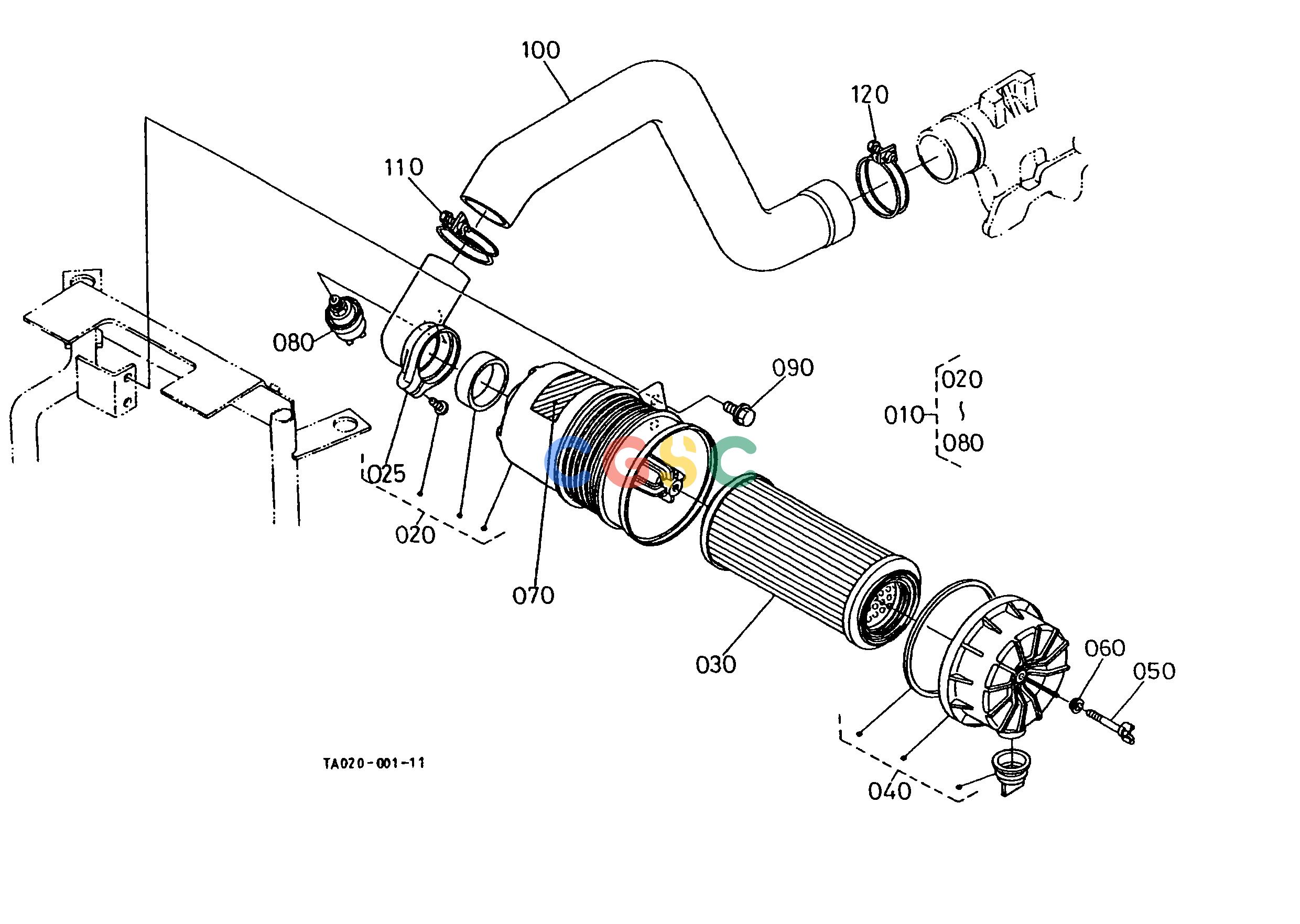 久保田零件查询T01201 AIR CLEANER ENGINEEPC Kubota online