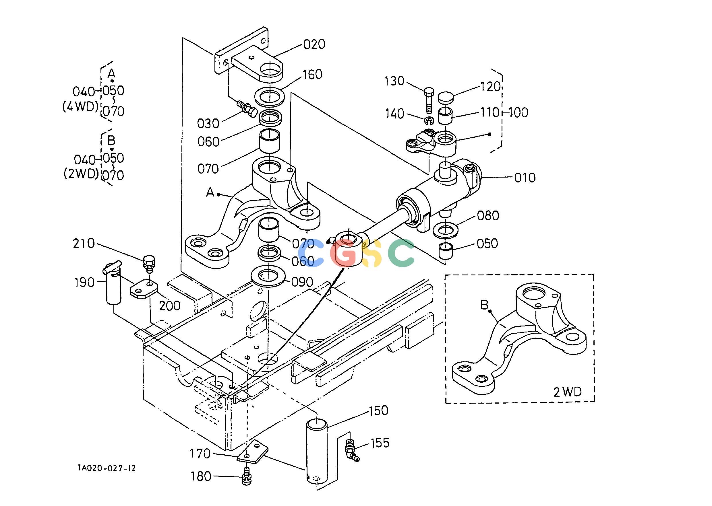 久保田零件查询T09400 STEERING CYLINDER STEERINGEPC Kubota online