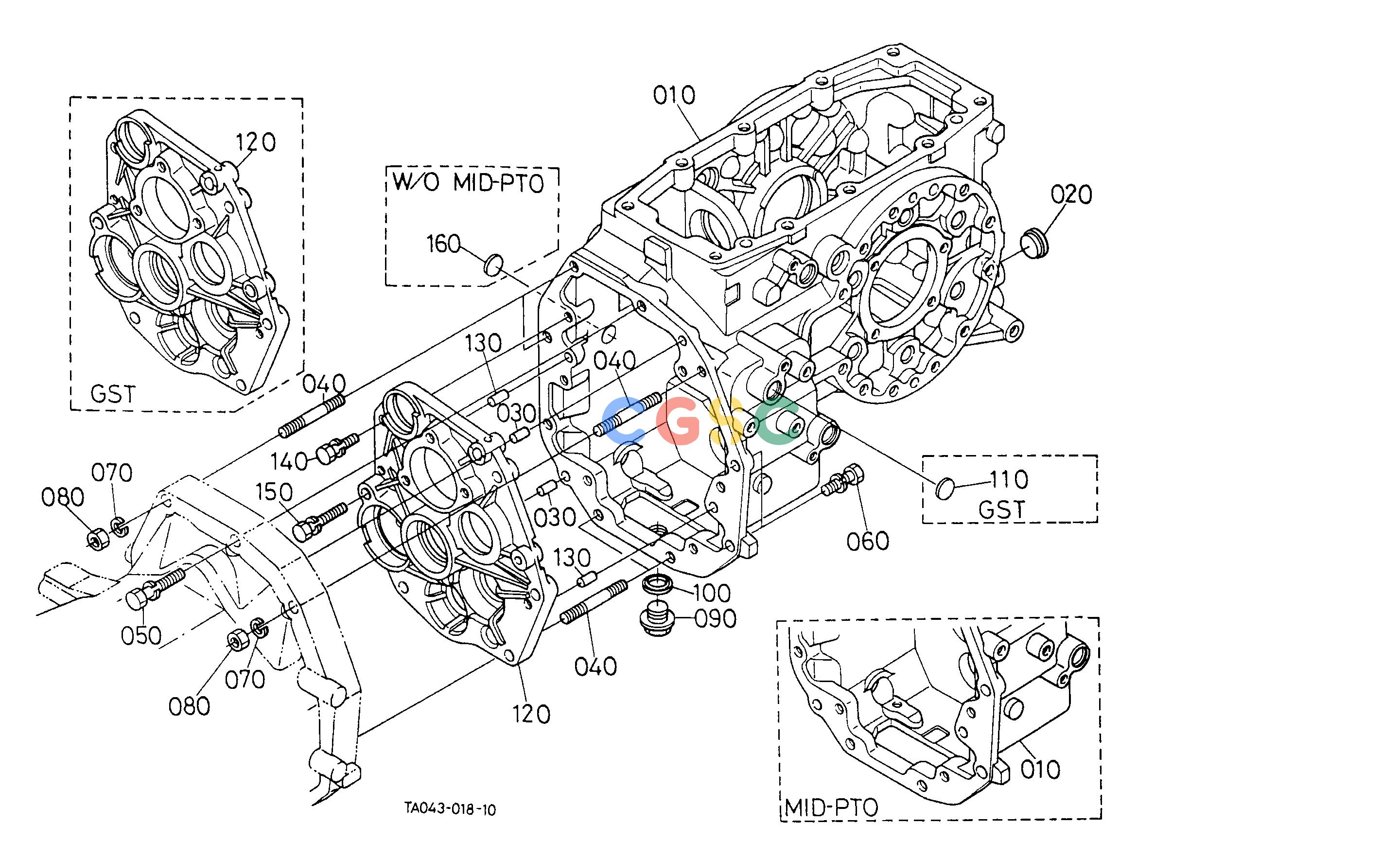 久保田零件查询T06500 TRANSMISSION CASE TRANSMISSIONEPC Kubota online