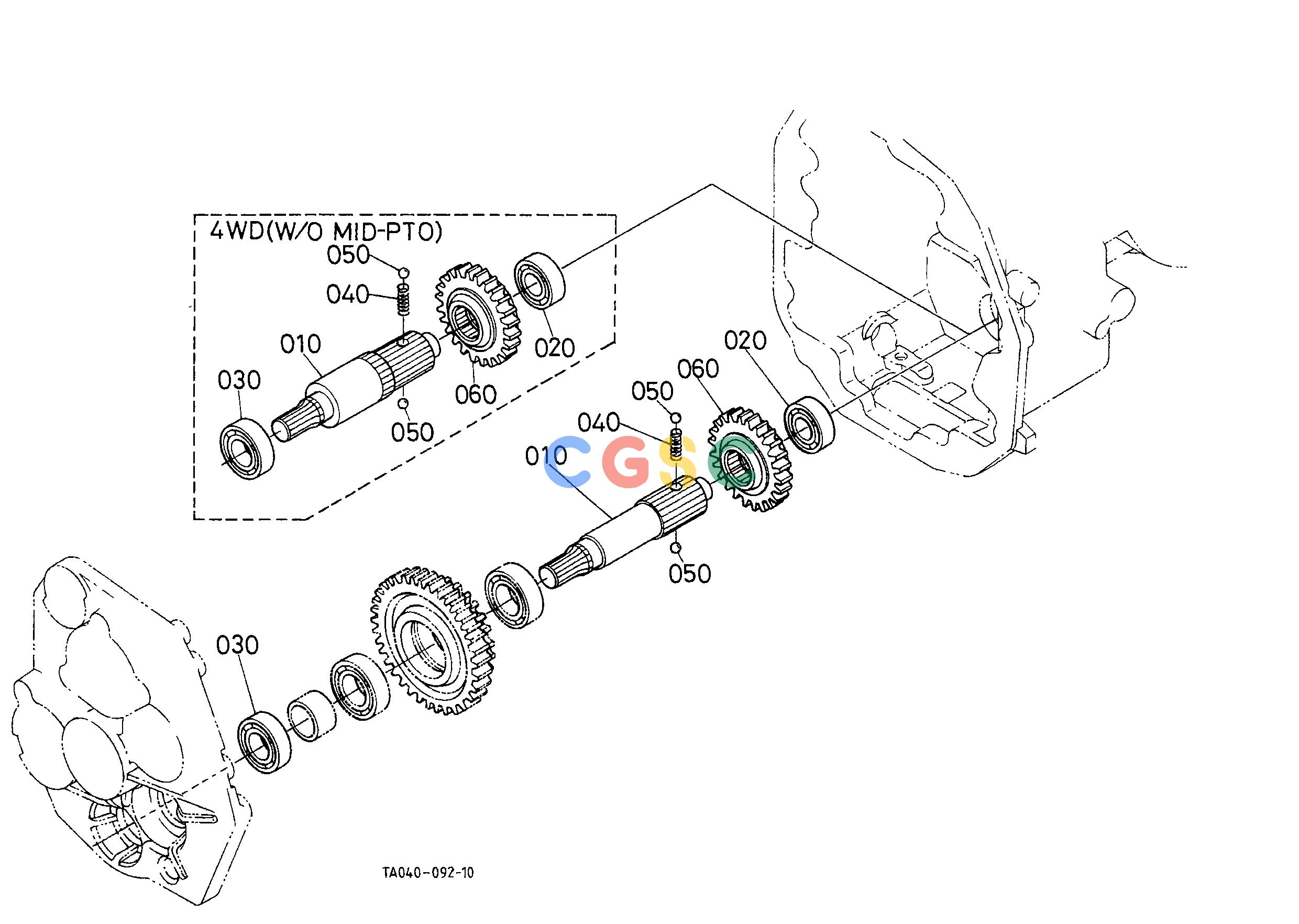 久保田零件查询T09800 FRONT WHEEL DRIVE SHAFT FRONT AXLE AND FRONT WHEEL AND CHASSISEPC Kubota online