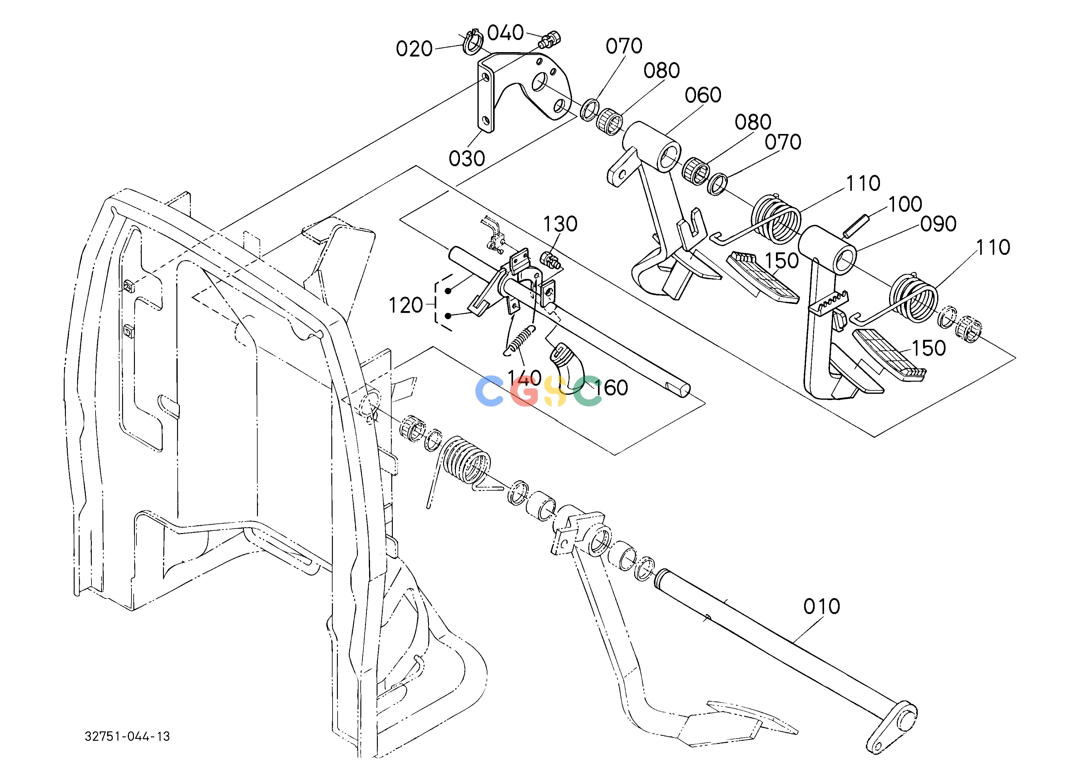 久保田零件查询T07300 BRAKE PEDAL ## NOTE:ORDER BY REF.No.090 and 120 NEW PARTS. BRAKEEPC Kubota online