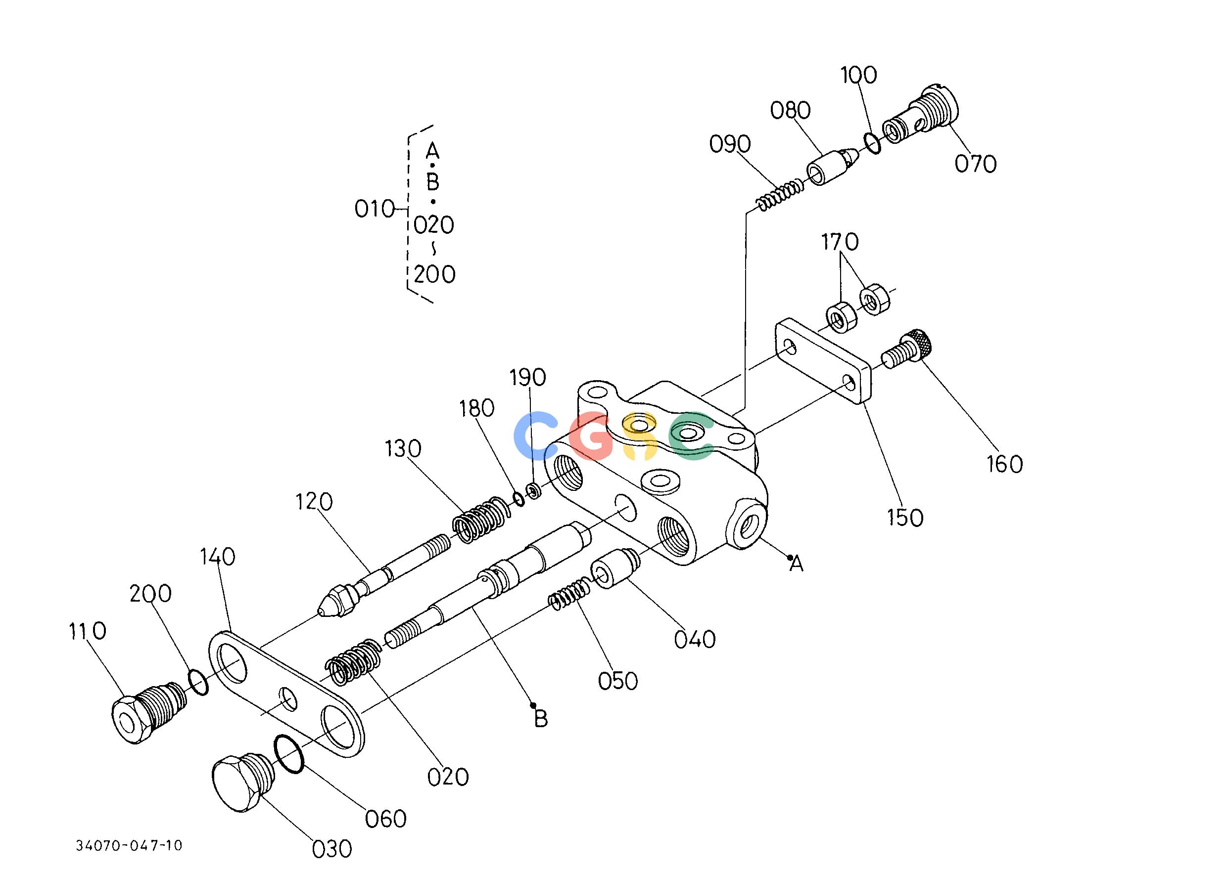 久保田零件查询T10200 CONTROL VALVE [COMPONENT PARTS] HYDRAULIC SYSTEMEPC Kubota online