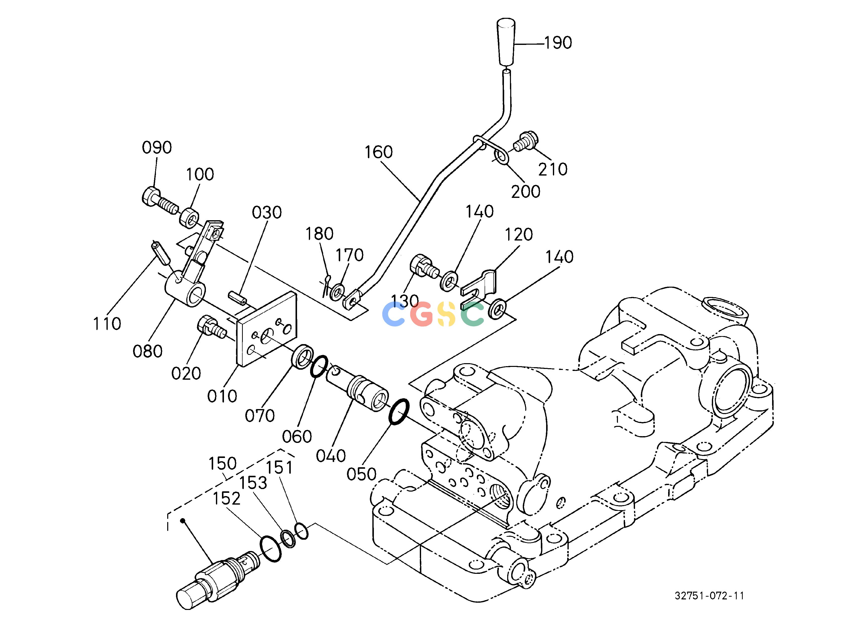 久保田零件查询T10500 DIRECTIONAL VALVE LEVER HYDRAULIC SYSTEMEPC Kubota online