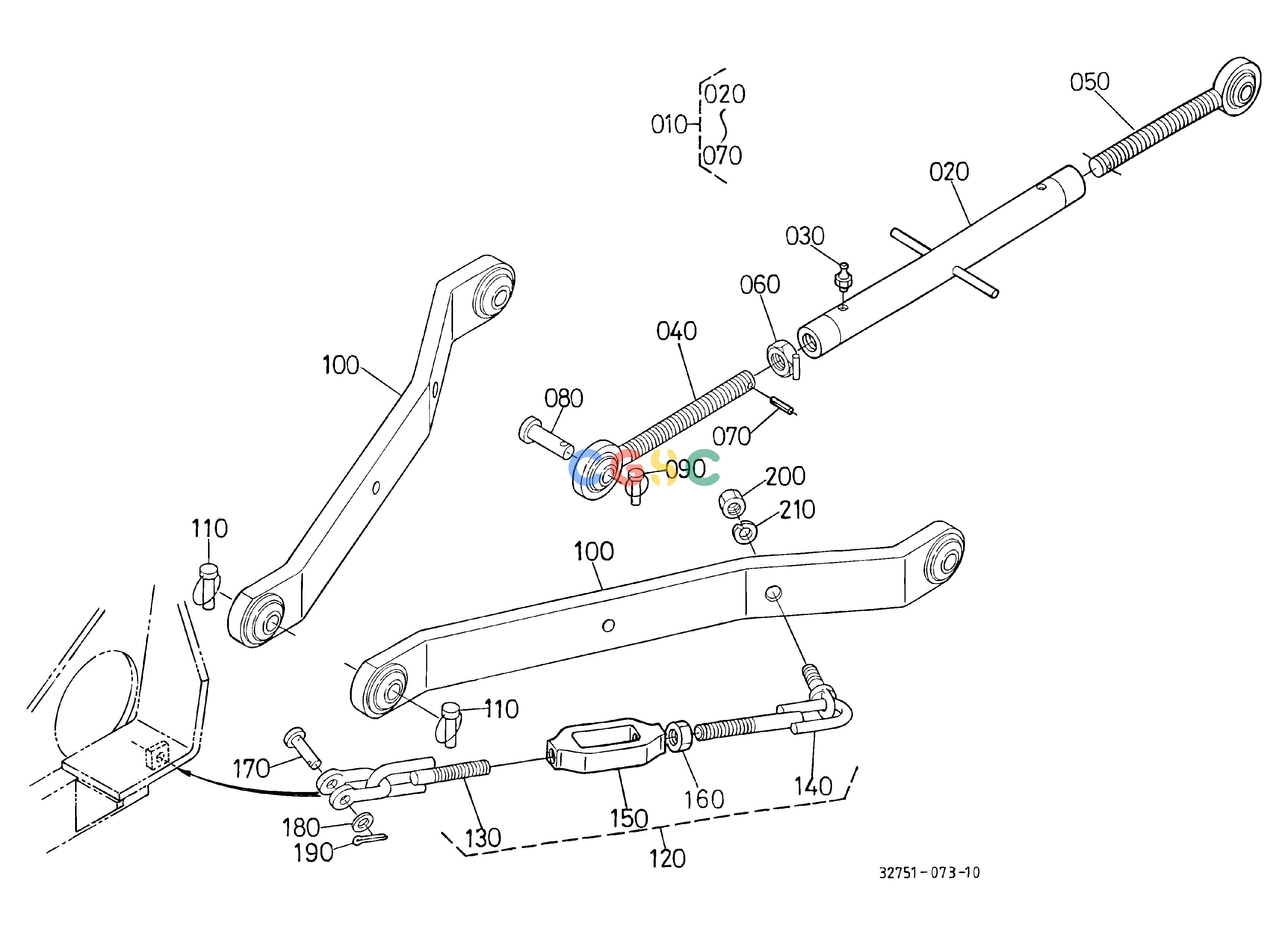 久保田零件查询T10600 3-POINT LINKAGE 1 (LOWER LINK) HYDRAULIC SYSTEMEPC Kubota online