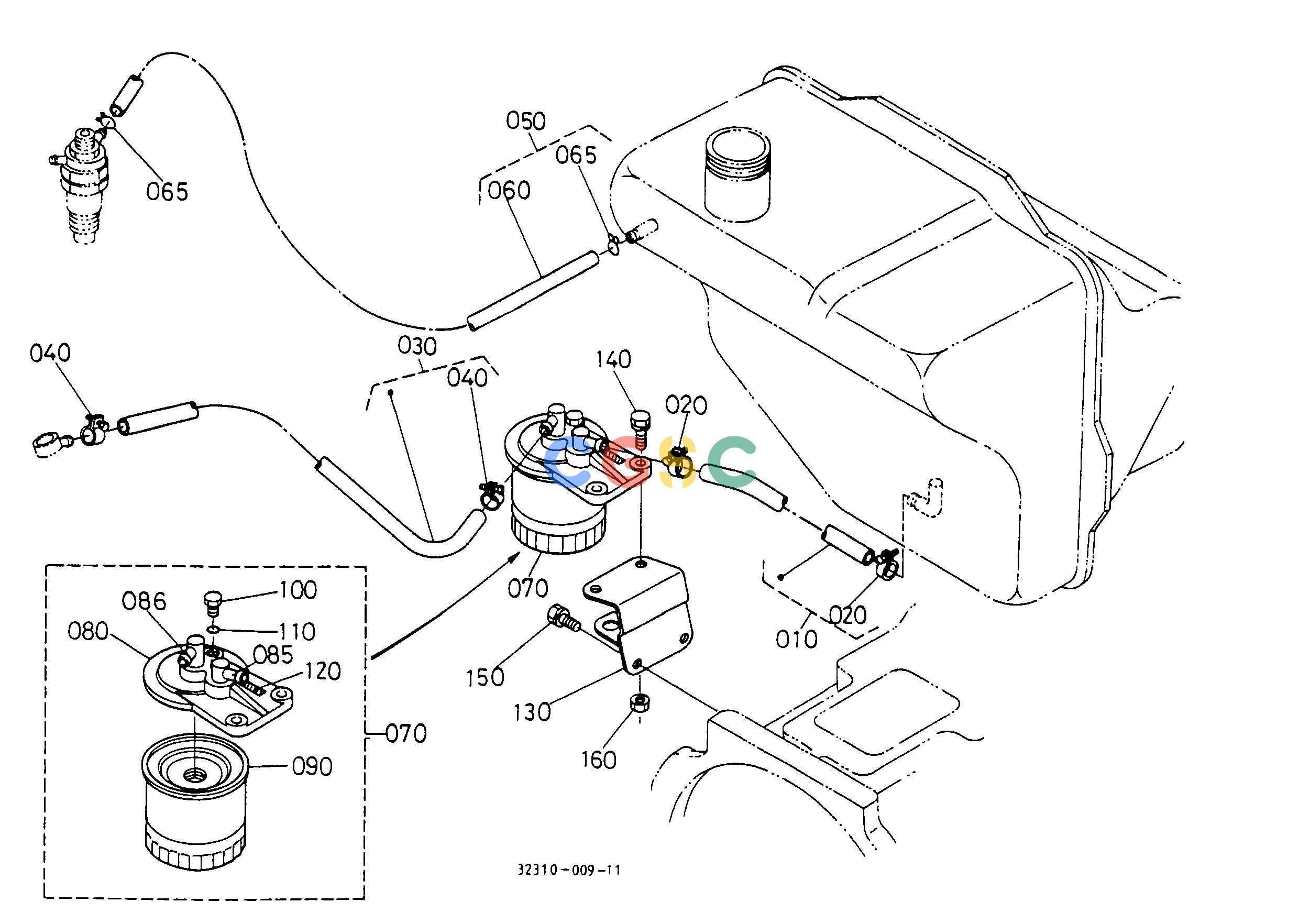 久保田零件查询T03000 FUEL FILTER/FUEL PIPE FUEL SYSTEMEPC Kubota online
