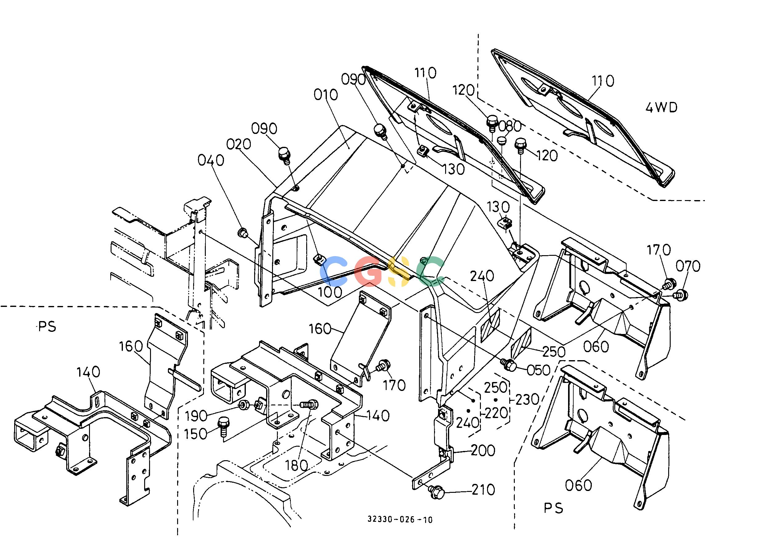 久保田零件查询T10800 REAR HOOD (BONNET) HOOD(BONNET)/ROPSEPC Kubota online