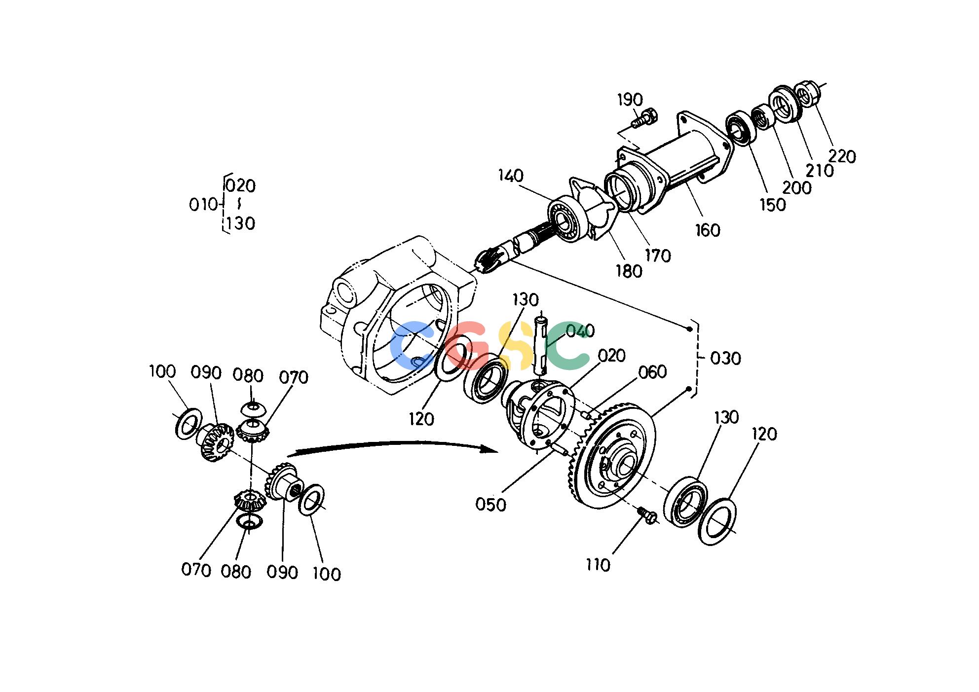 久保田零件查询T05100 FRONT DIFFERENTIAL FRONT AXLE/FRONT WHEELEPC Kubota online