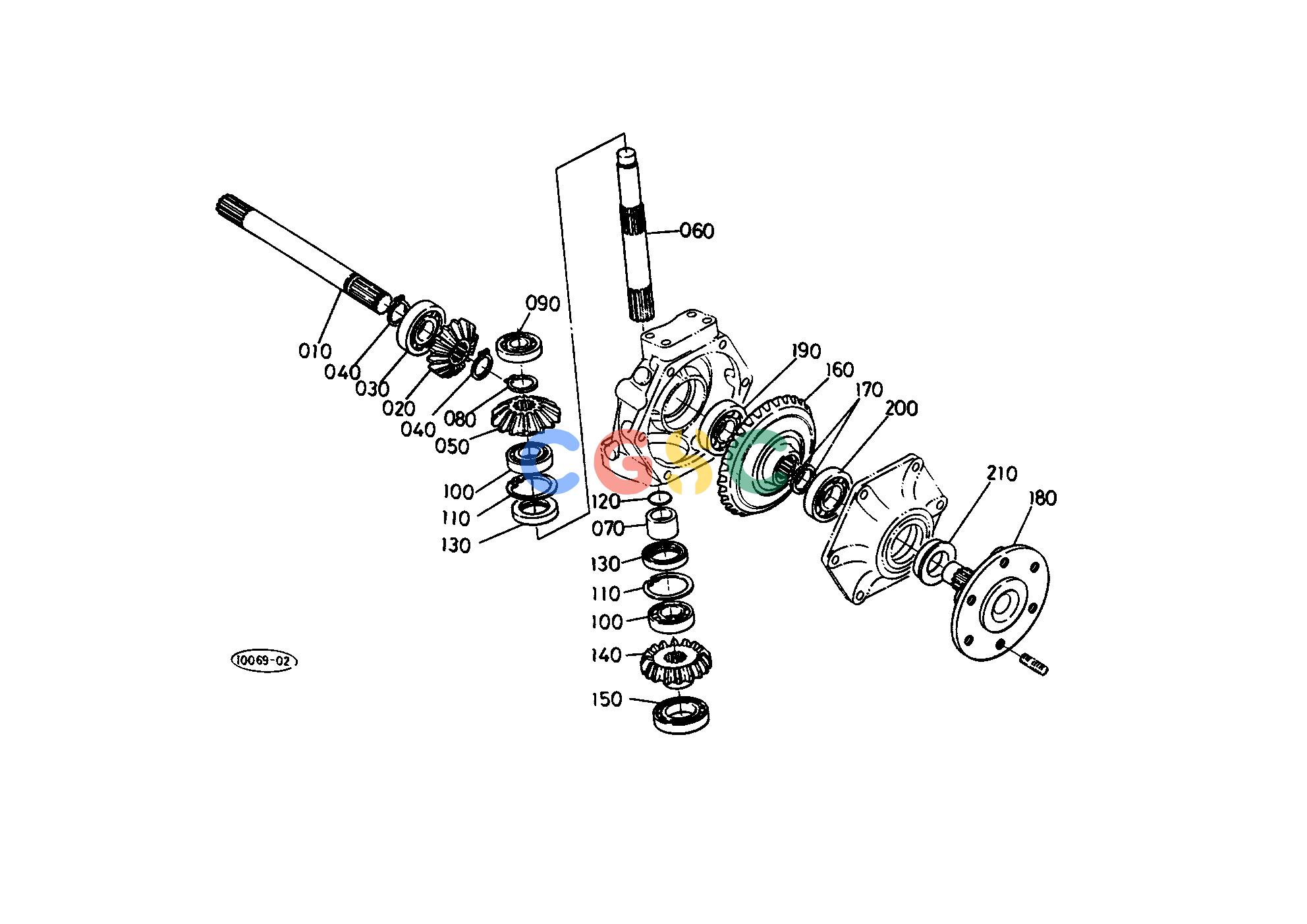 久保田零件查询T07500 BEVEL GEAR SHAFT FRONT AXLE/FRONT WHEELEPC Kubota online