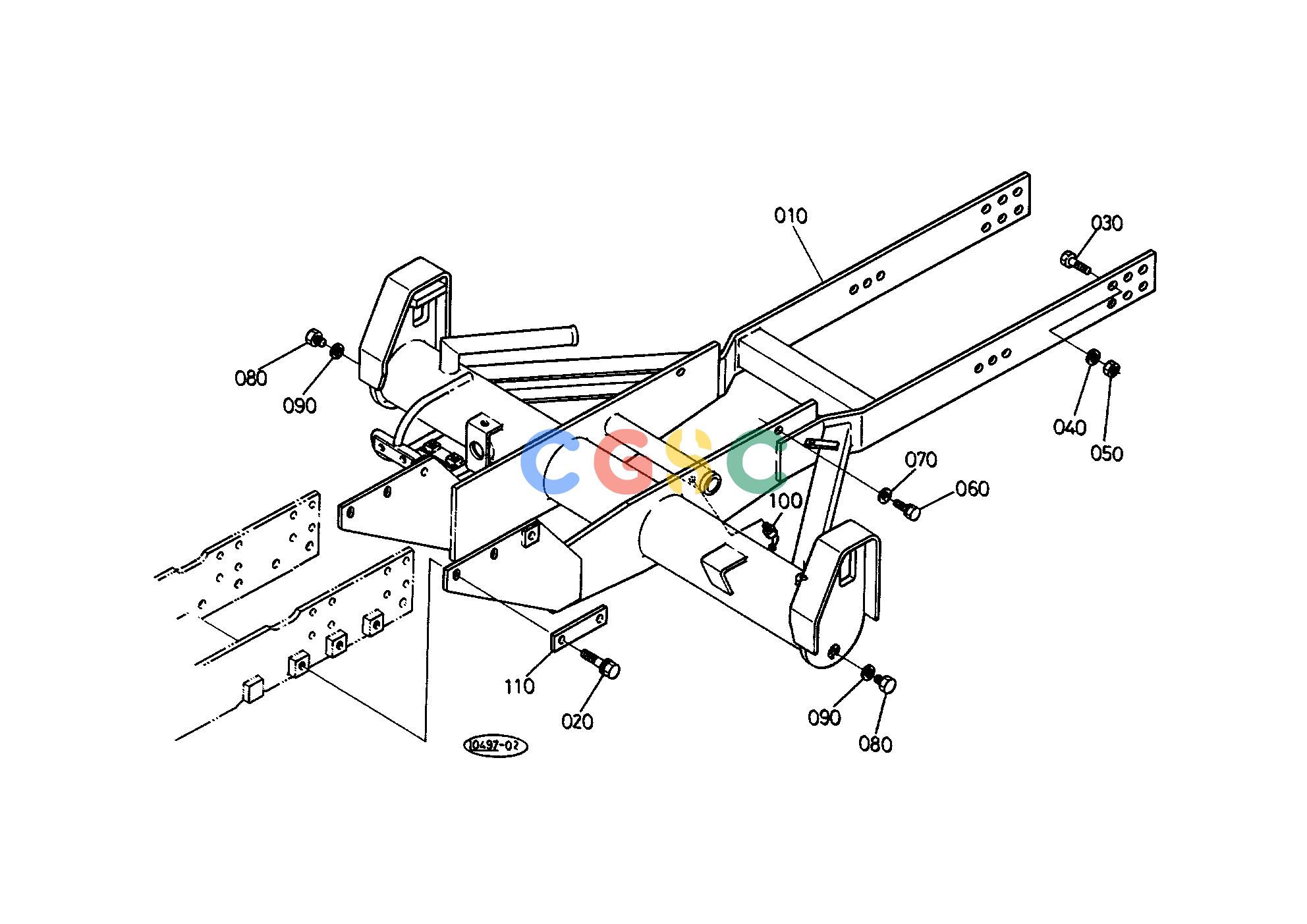 久保田零件查询T08300 MAIN FRAME FRONT AXLE/FRONT WHEELEPC Kubota online