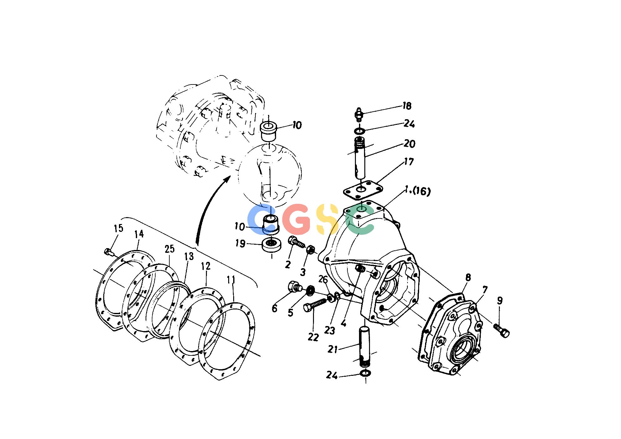 久保田零件查询T05600 FRONT WHEEL GEAR CASE GROUP FRONT AXLE/FRONT WHEELEPC Kubota online