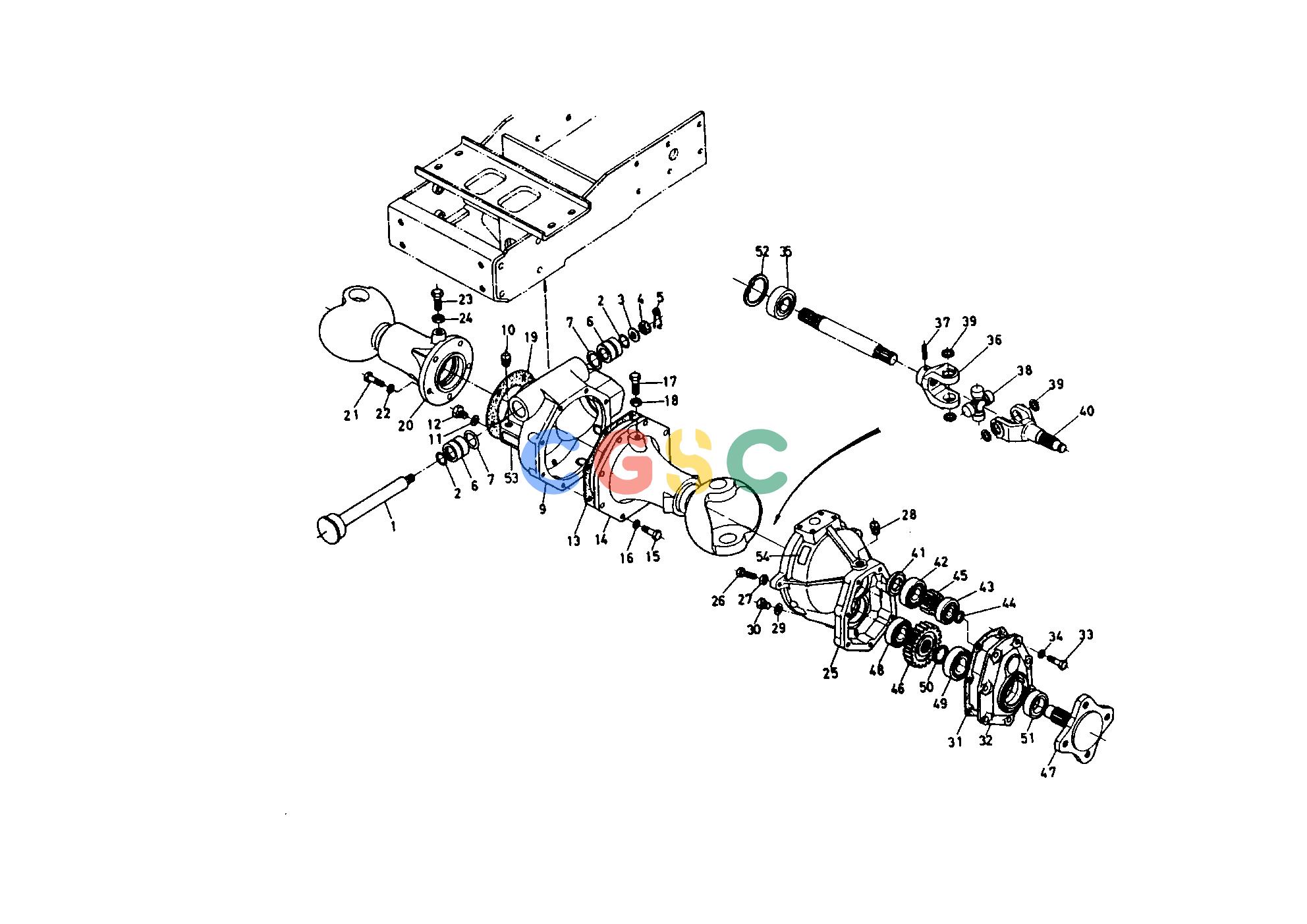 久保田零件查询250000 FRONT AXLE CASE GROUP [B6000] FRONT AXLE/FRONT WHEEL/CHASSISEPC Kubota online