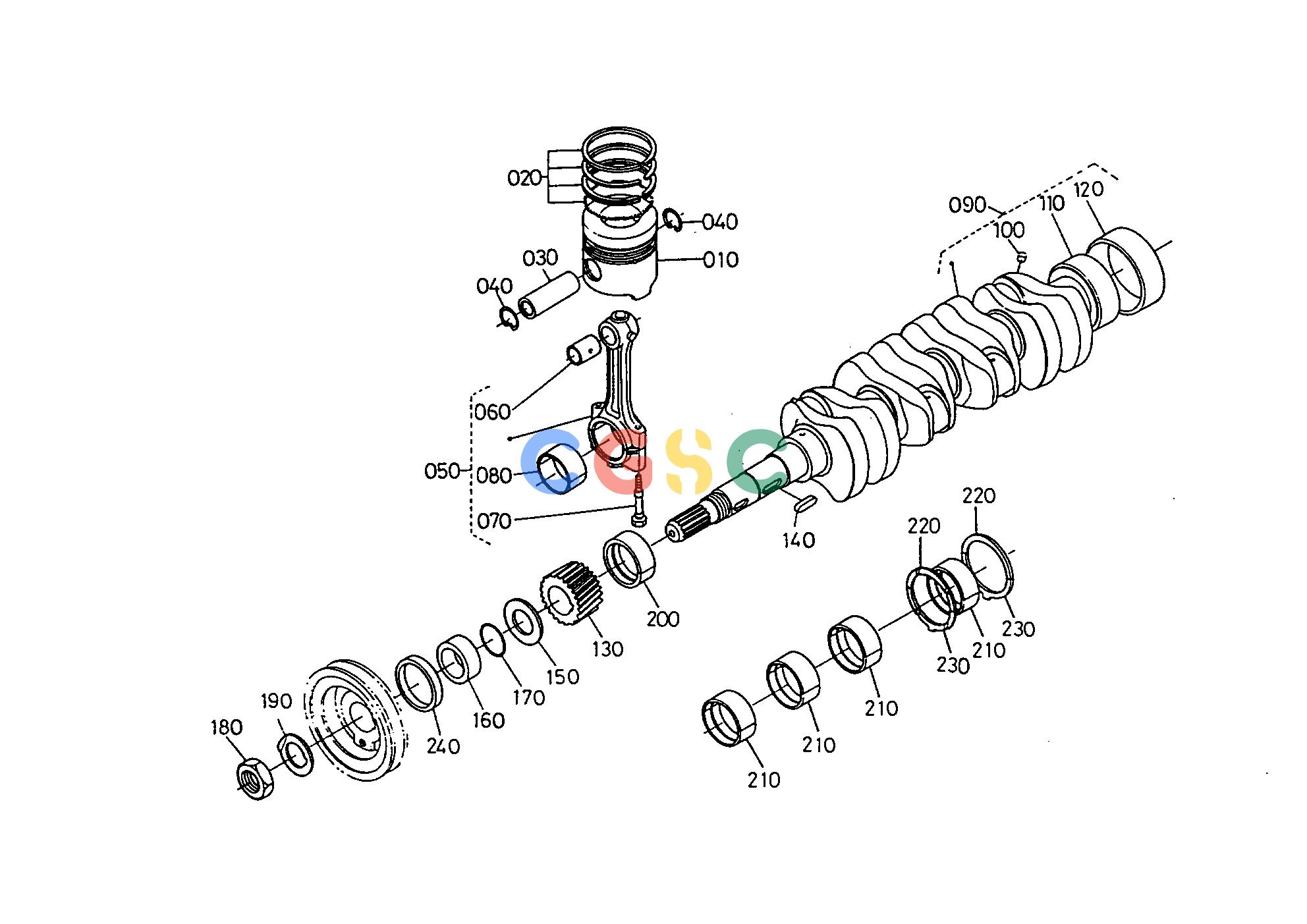 久保田零件查询E01000 PISTON AND CRANKSHAFT ENGINEEPC Kubota online