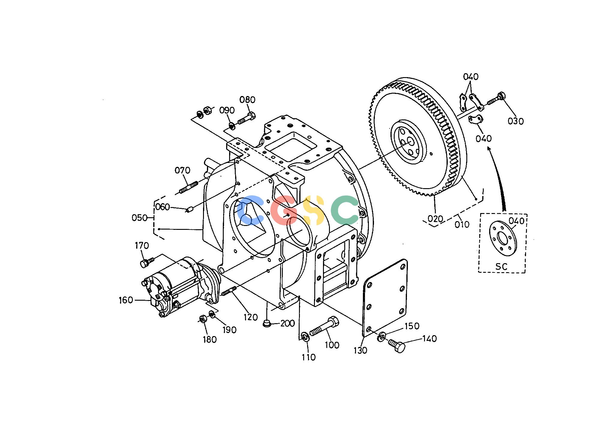 久保田零件查询E01100 FLYWHEEL AND STARTER ENGINEEPC Kubota online