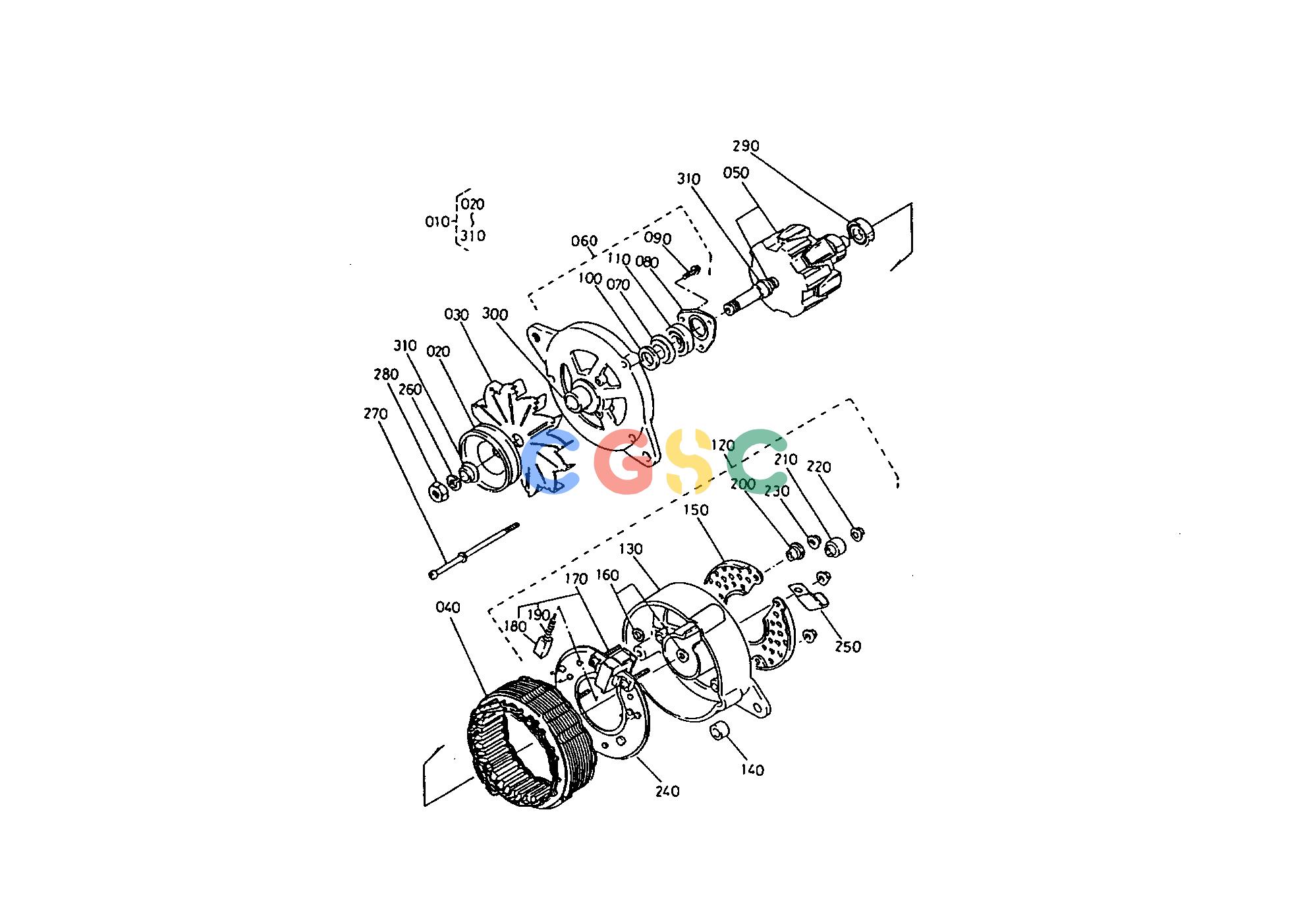 久保田零件查询E02200 DYNAMO (SECTION PARTS) SECTION PARTSEPC Kubota online