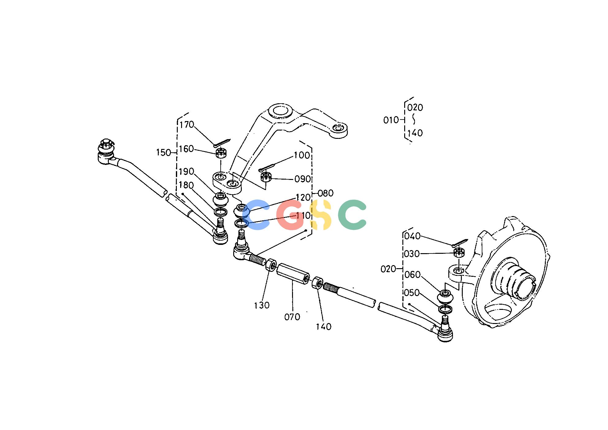 久保田零件查询T10400 TIE ROD FRONT AXLEEPC Kubota online