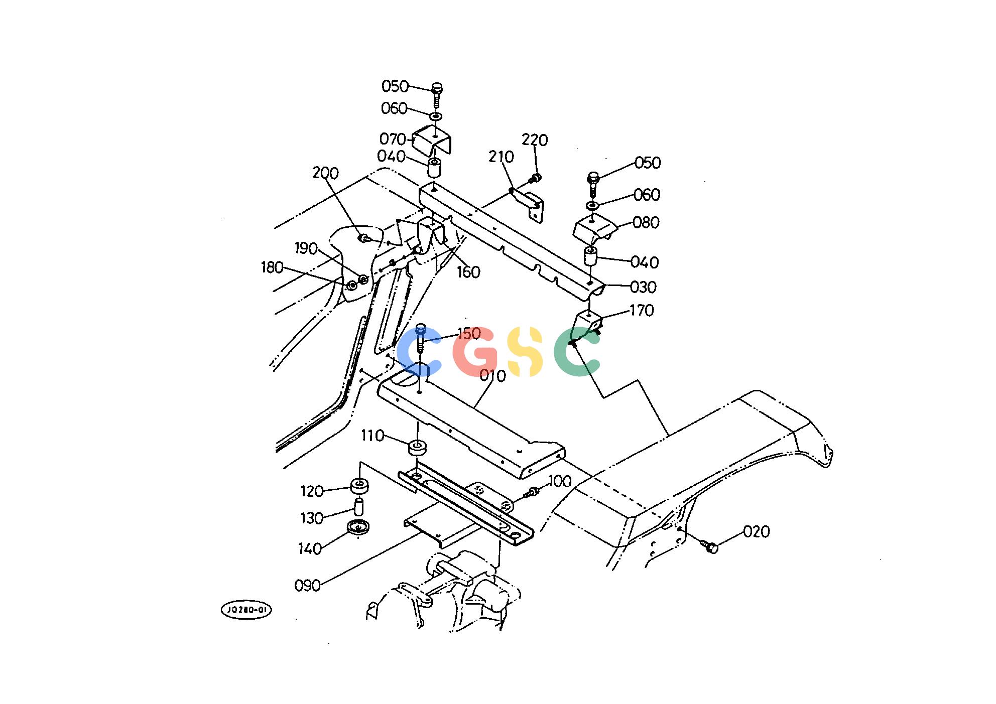久保田零件查询T05800 FUEL TANK SUPPORT ENGINE CONTROLEPC Kubota online
