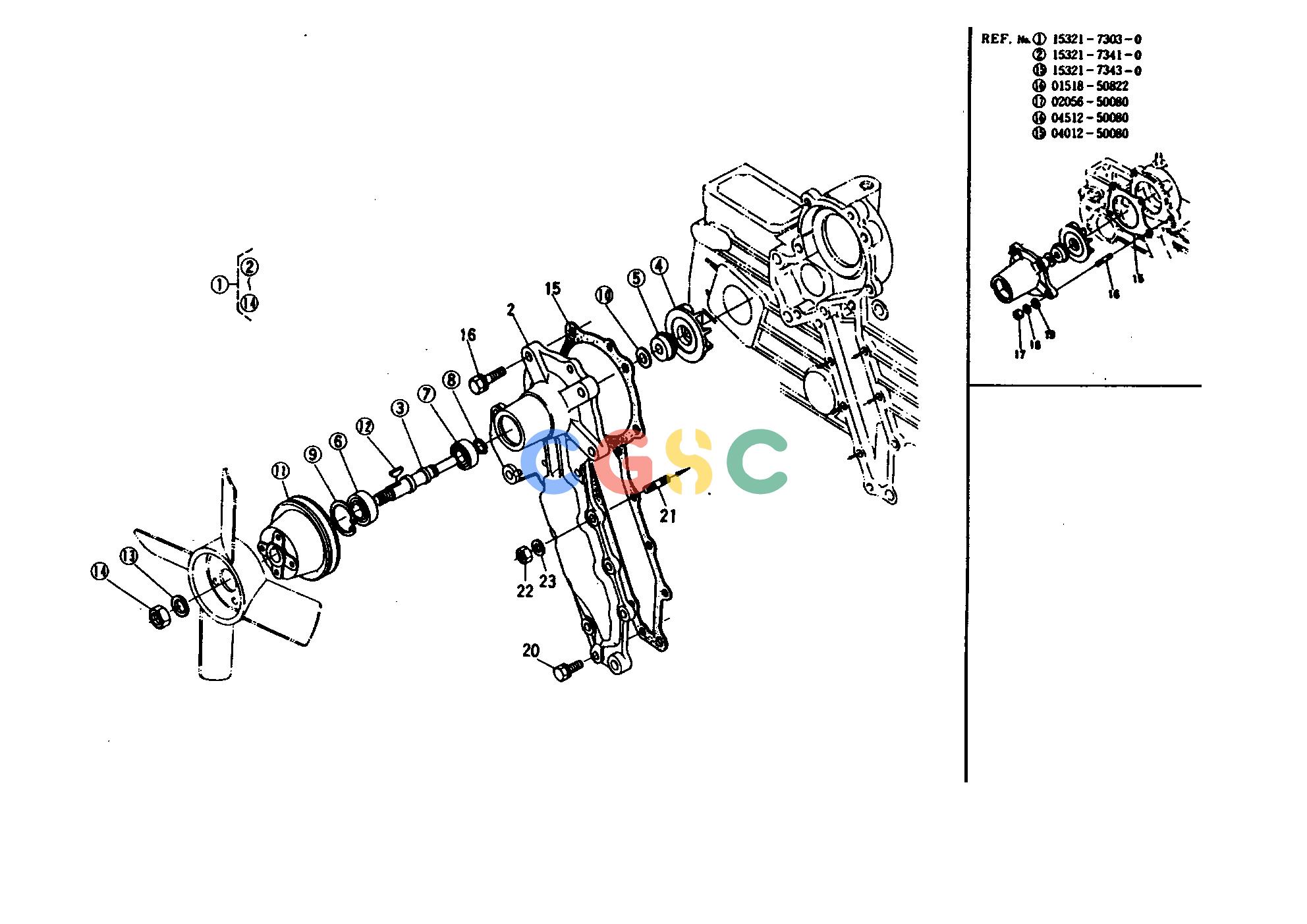 久保田零件查询019000 WATER PUMP ENGINEEPC Kubota online