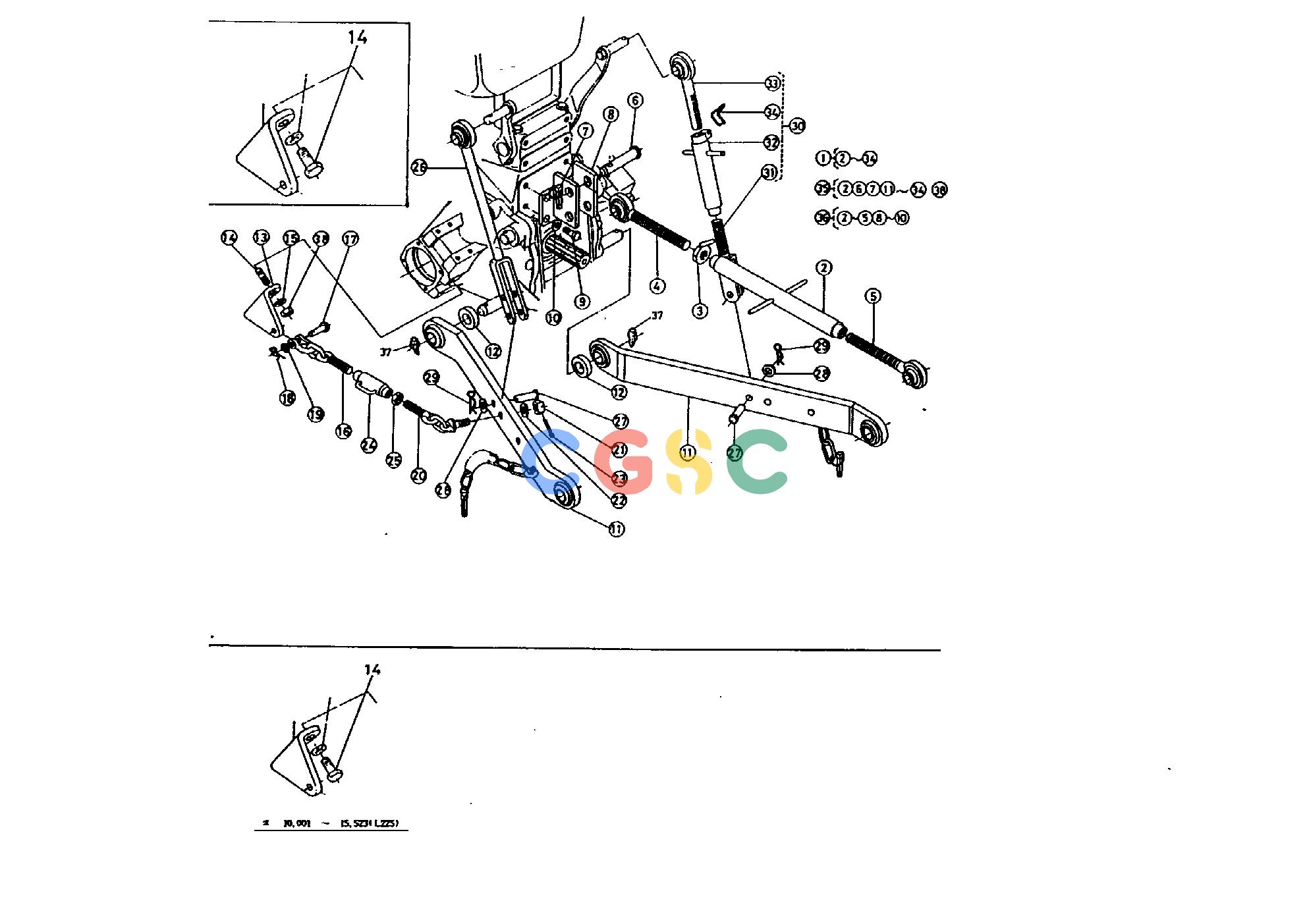 久保田零件查询270000 3-POINT LINKAGE DRAWBAR AND HITCHEPC Kubota online