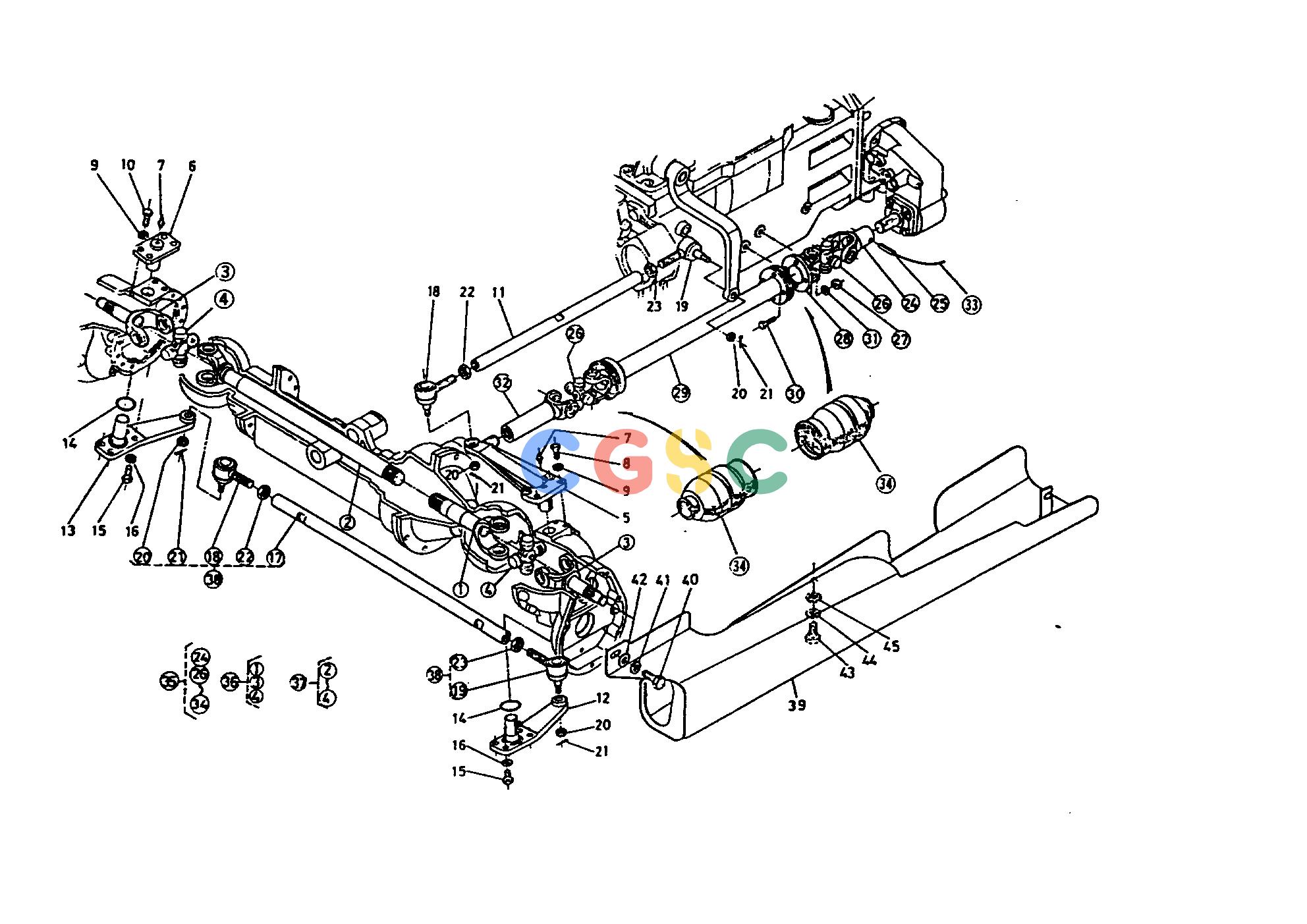 久保田零件查询370000 FRONT AXLE DRIVE FRONT AXLE AND FRONT WHEELEPC Kubota online