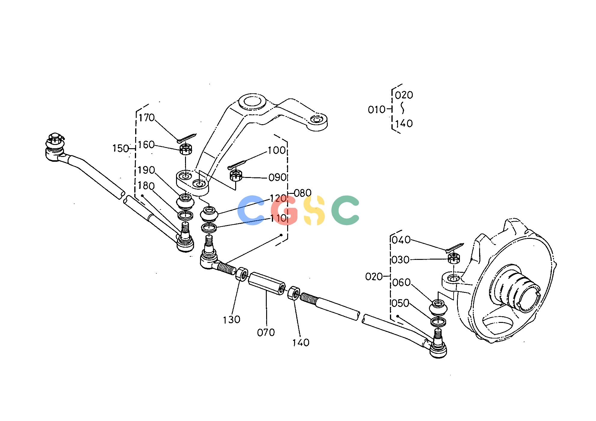 久保田零件查询T11100 TIE ROD FRONT AXLE DRIVEEPC Kubota online