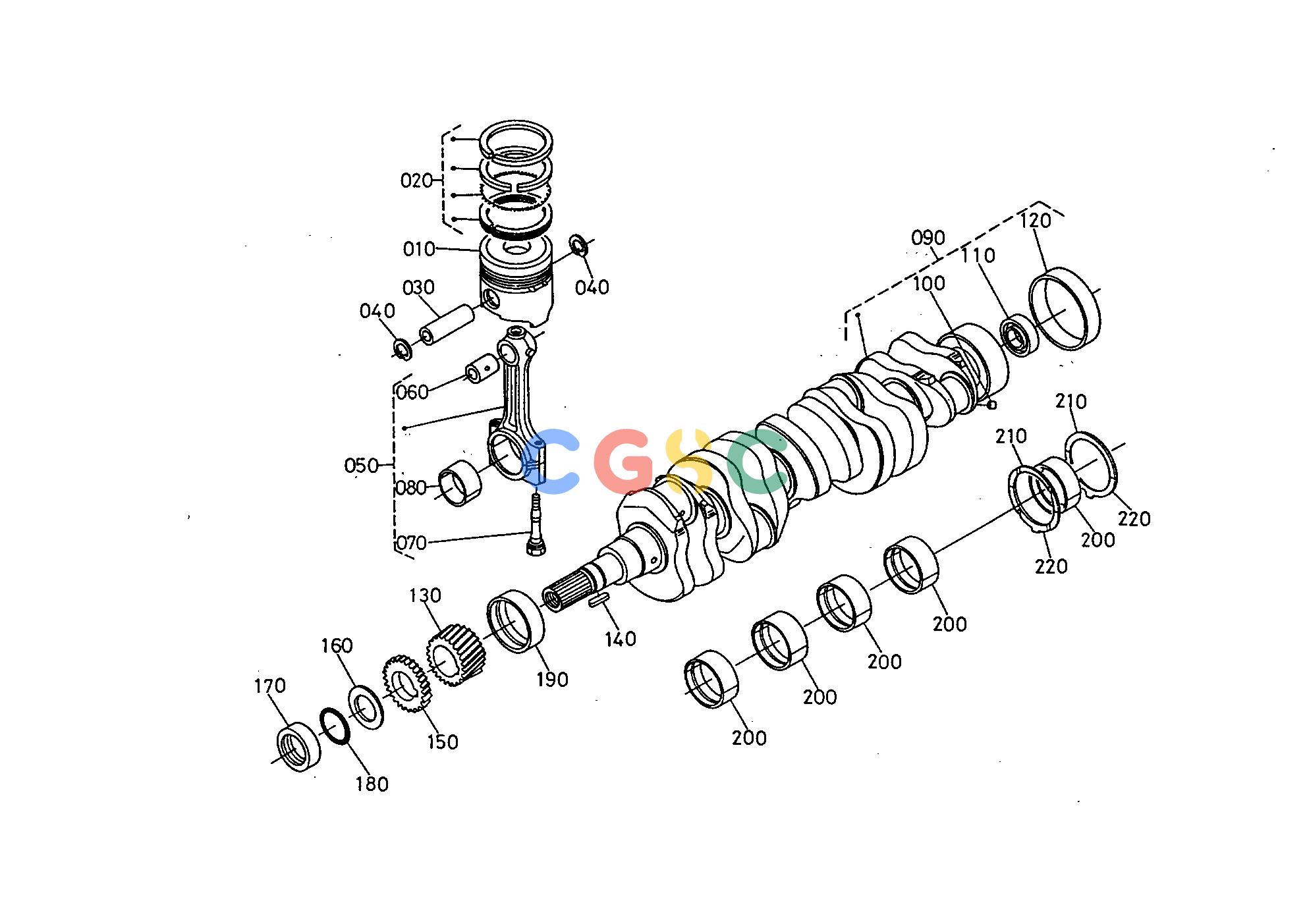 久保田零件查询E01100 PISTON AND CRANKSHAFT ENGINEEPC Kubota online