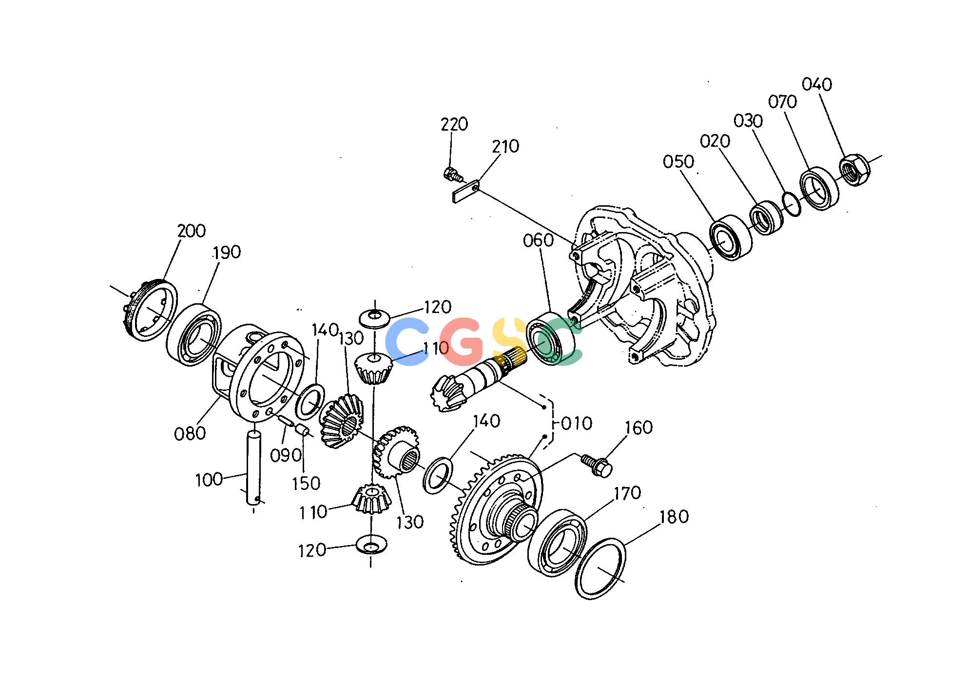 久保田零件查询T10100 FRONT DIFFERENTIAL FRONT AXLE DRIVEEPC Kubota online