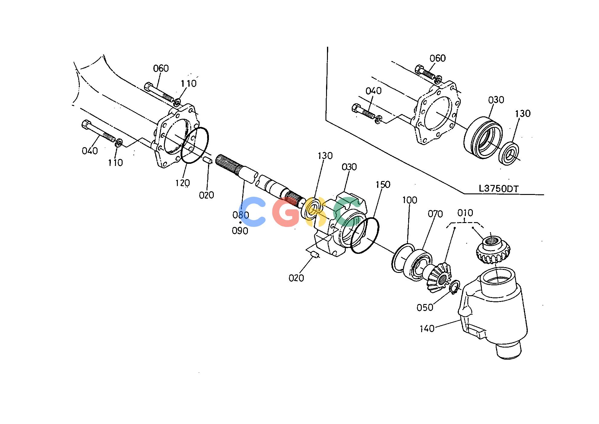 久保田零件查询T10200 DIFF.GEAR SHAFT FRONT AXLE DRIVEEPC Kubota online