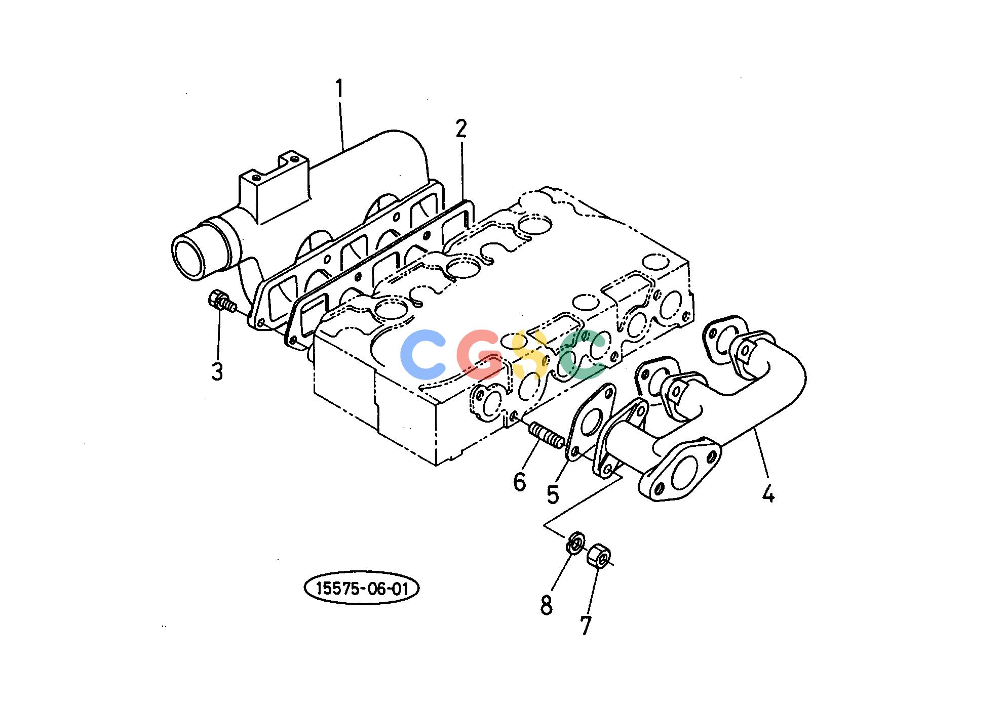 久保田零件查询006000 INLET AND EXHAUST MANIFOLD ENGINEEPC Kubota online