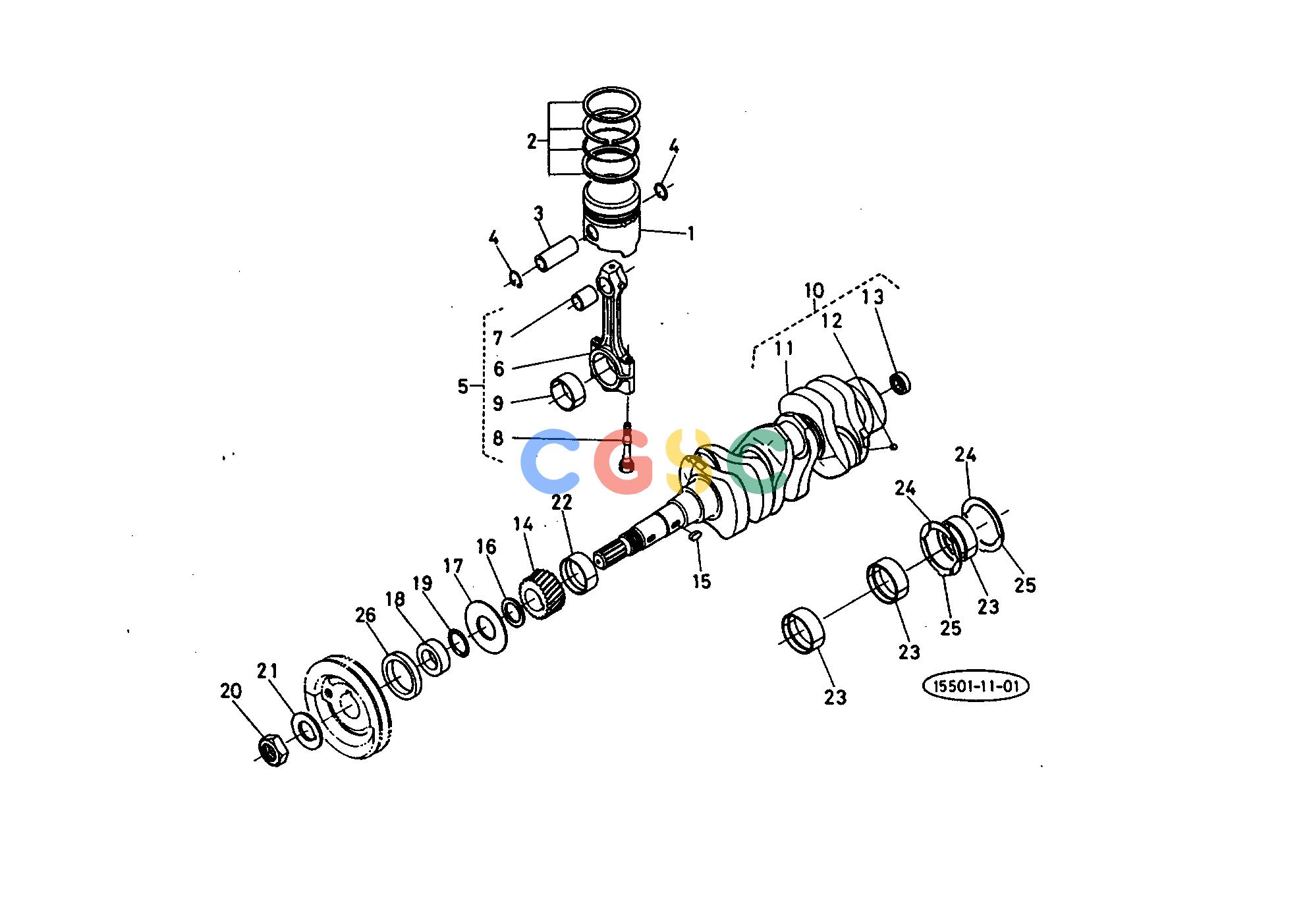 久保田零件查询010000 PISTON AND CRANKSHAFT ENGINEEPC Kubota online