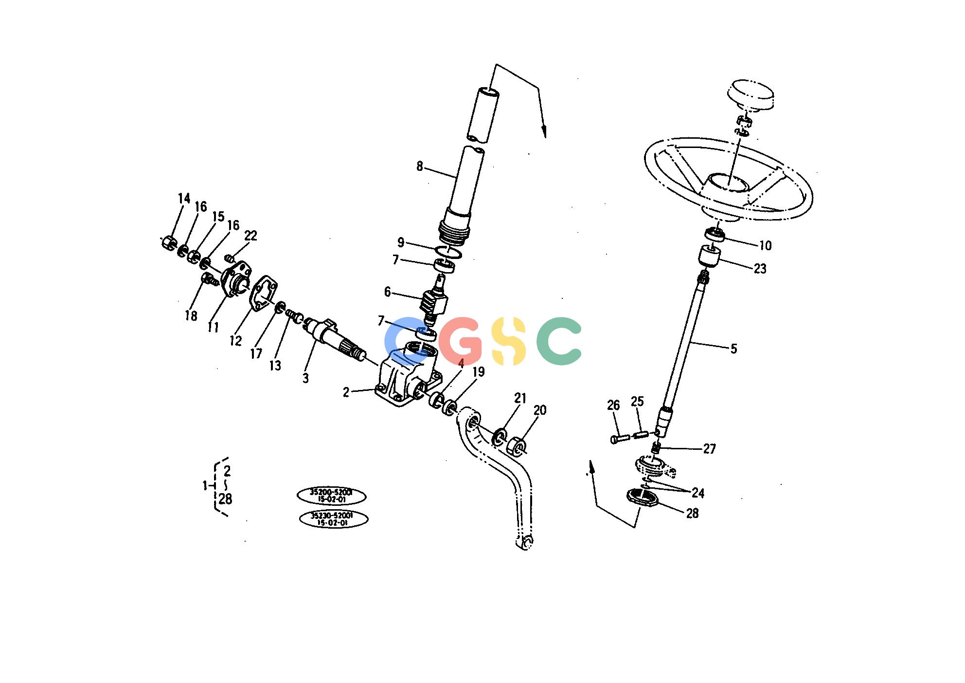 久保田零件查询104000 STEERING SECTION PARTS [2WD] MANUAL STEERINGEPC Kubota online