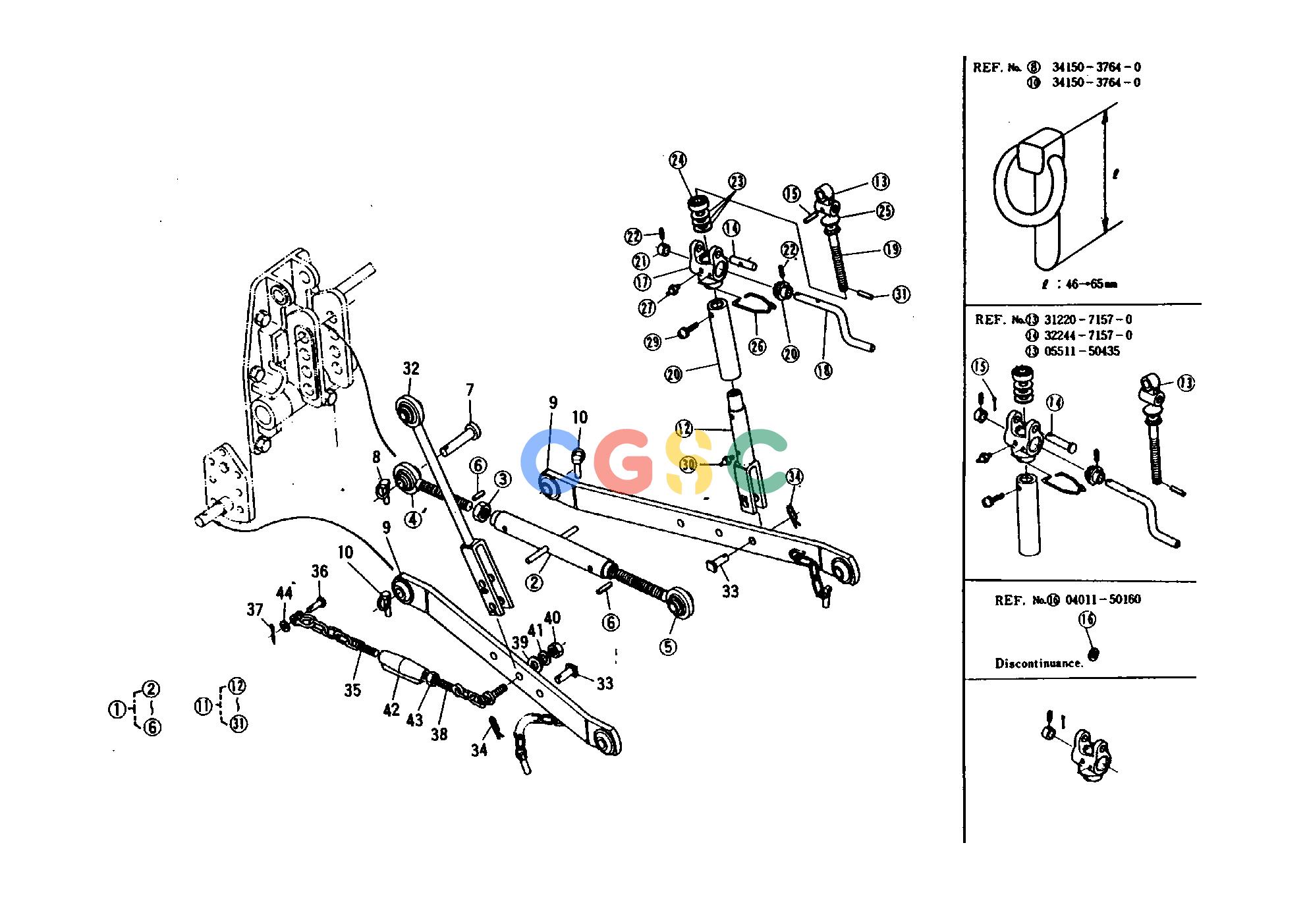 久保田零件查询590000 3-POINT LINKAGE DRAWBAR AND HITCHEPC Kubota online