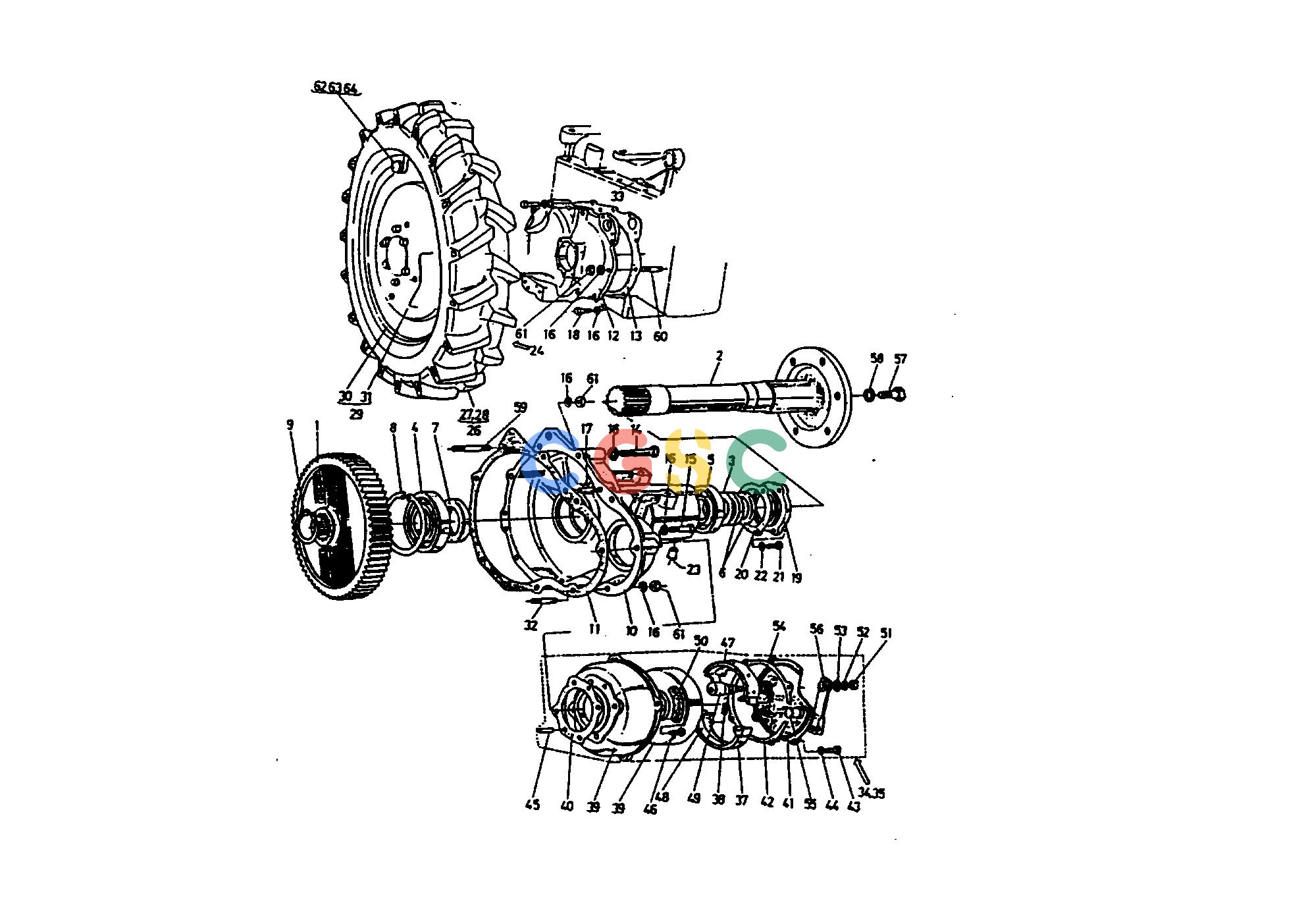 久保田零件查询240000 REAR WHEEL REAR AXLE AND REAR WHEELEPC Kubota online