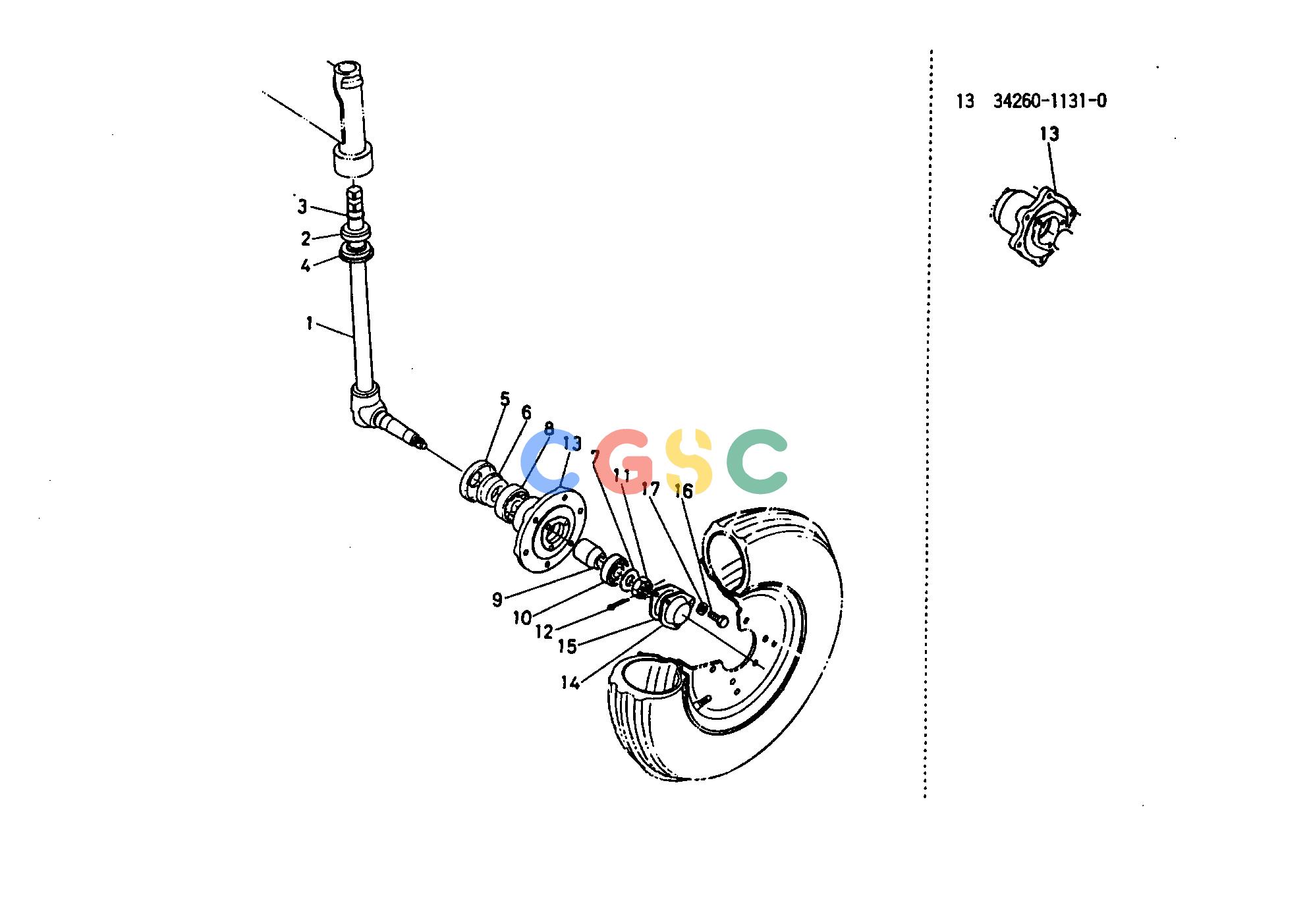 久保田零件查询T05400 KNUCKLE SHAFT FRONT AXLE AND FRONT WHEELEPC Kubota online