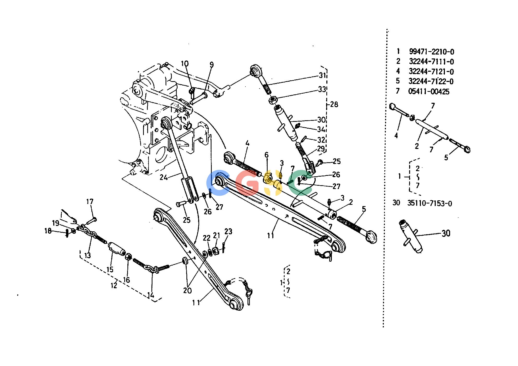 久保田零件查询T06800 3-POINT LINKAGE HYDRAULIC SYSTEMEPC Kubota online