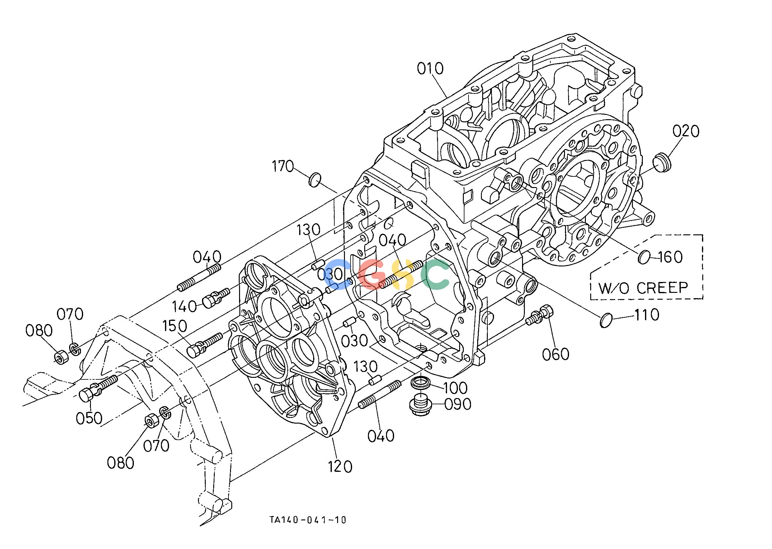 久保田零件查询C42001 TRANSMISSION CASE [GST TYPE] CLUTCH/TRANSMISSION/REAR AXLEEPC Kubota online