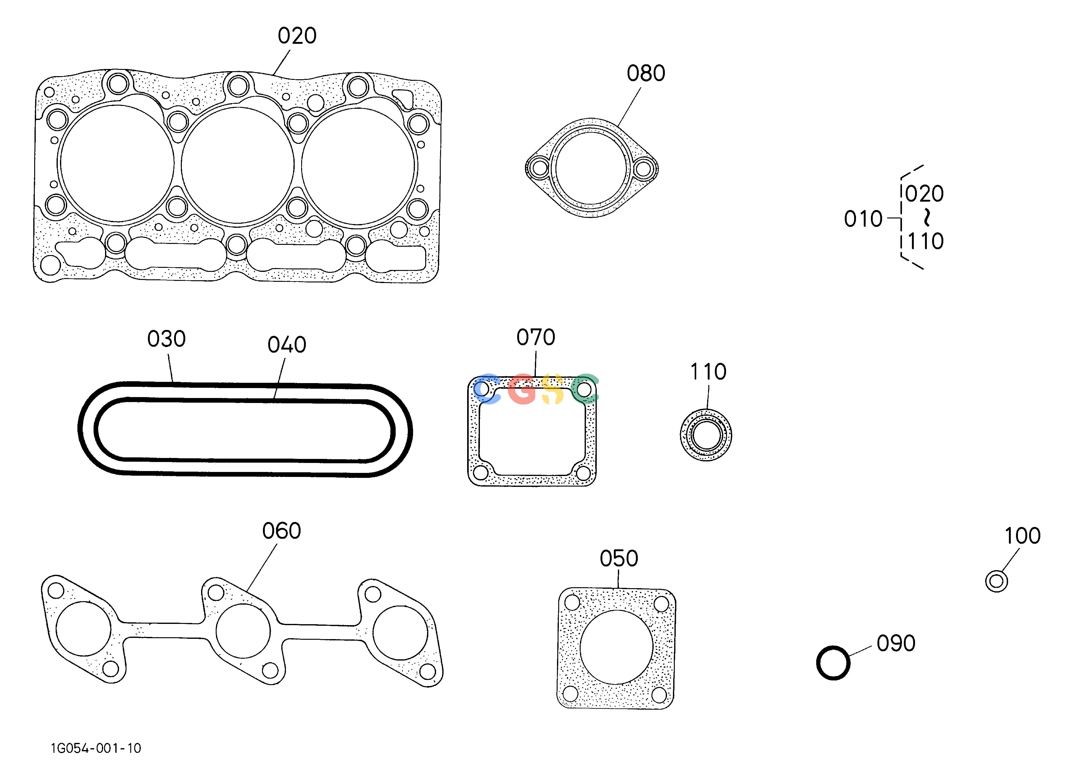 久保田零件查询090002 UPPER GASKET KIT ## S.No.>=4G0001 ENGINEEPC Kubota online