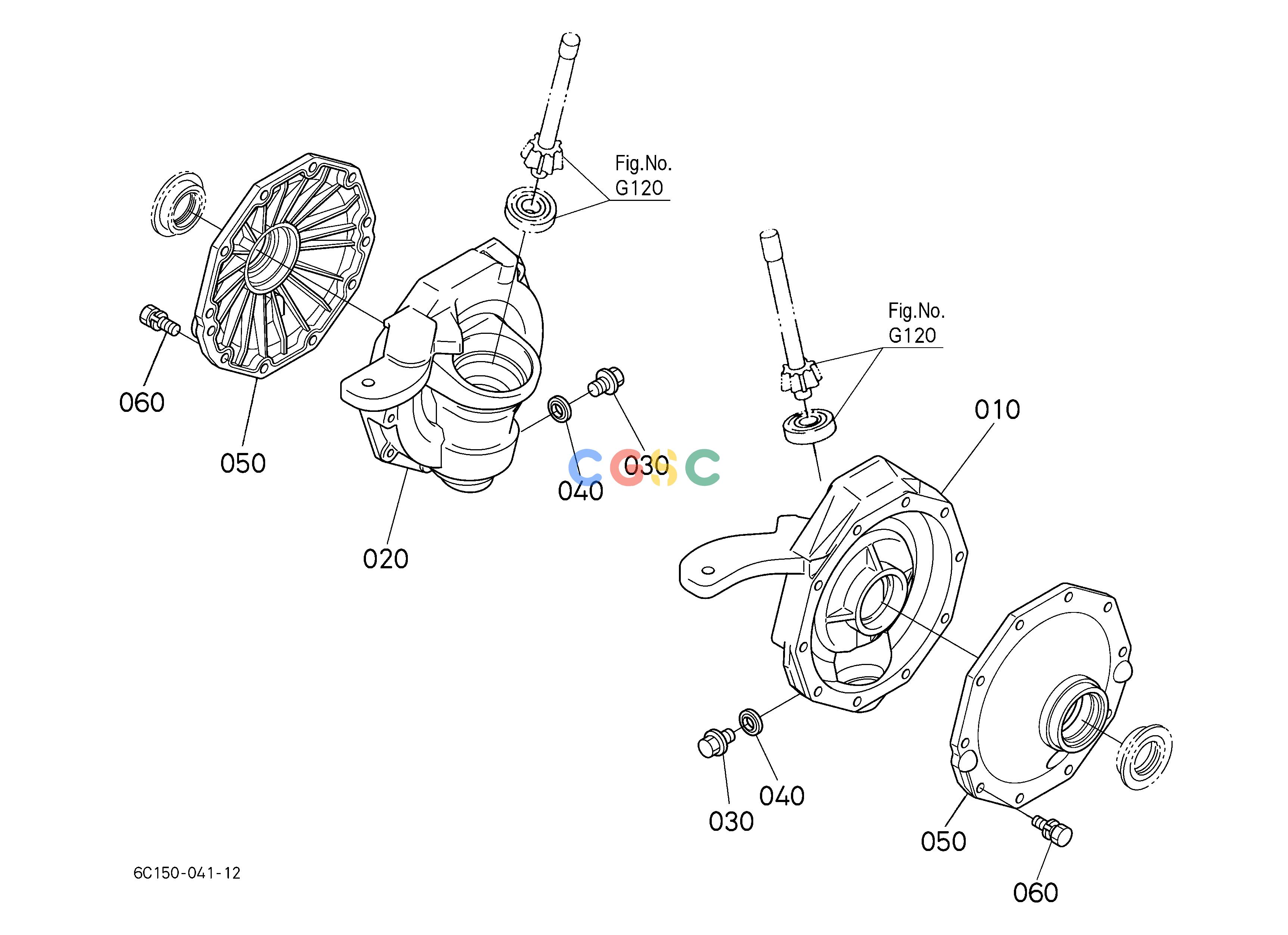 久保田零件查询G12501 FRONT AXLE CASE [4WD] [EXCEPT[BI-SPEED TURN TYPE]] FRONT AXLEEPC Kubota online