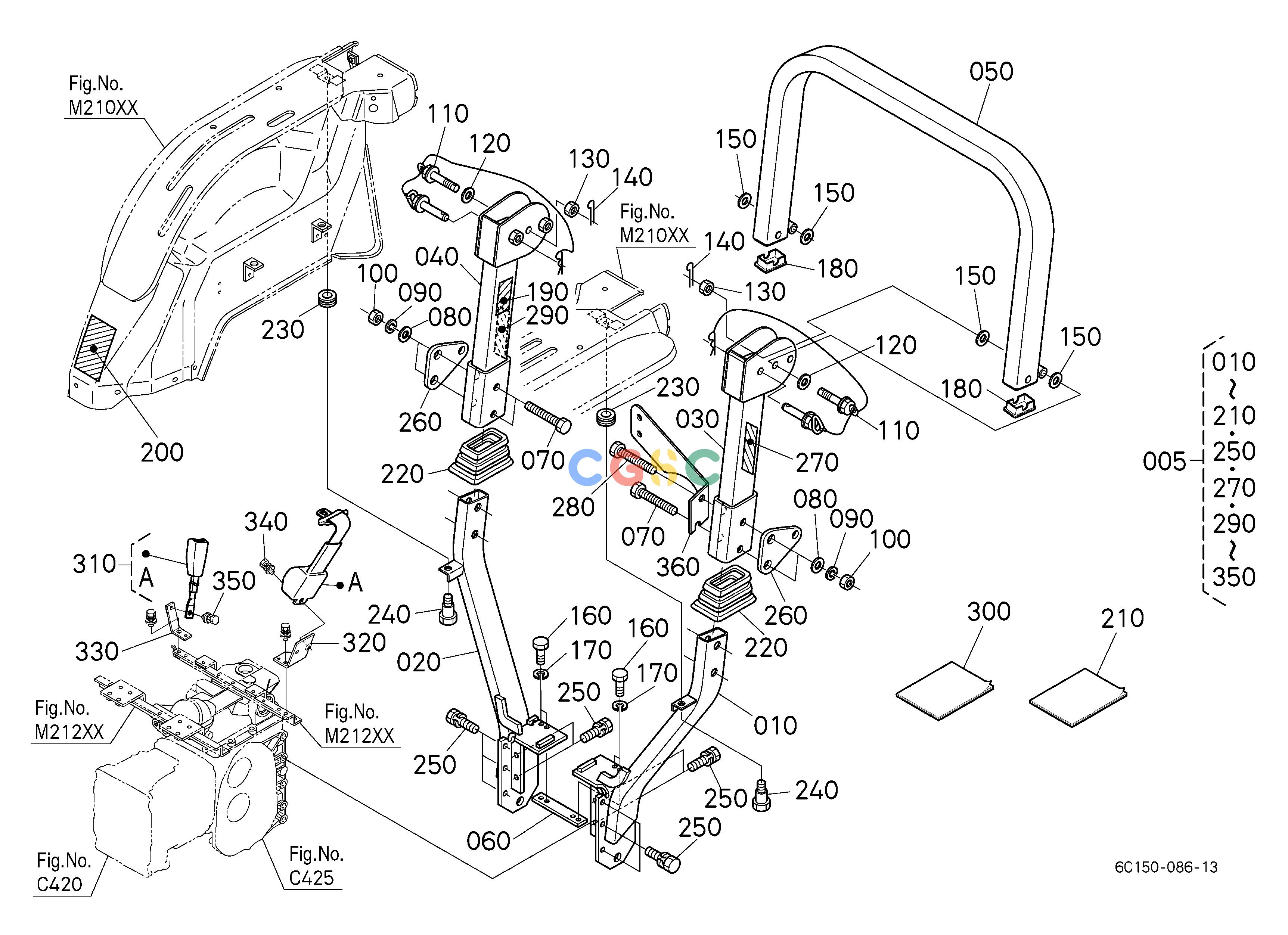 久保田零件查询U91000 ROPS KIT(FOLDABLE TYPE) [OPTION] OPTIONEPC Kubota online
