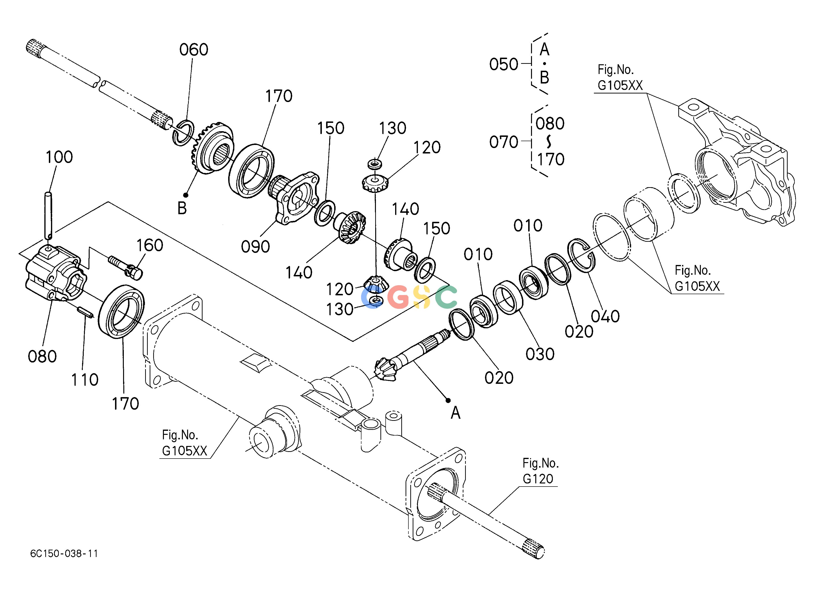 久保田零件查询G11502 FRONT DIFFERENTIAL [4WD] [BI-SPEED TURN TYPE] FRONT AXLEEPC Kubota online